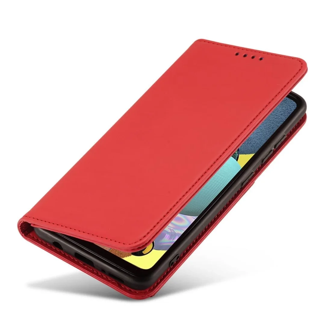 Magnet Card Case etui do Xiaomi Redmi Note 11 pokrowiec portfel na karty kartę podstawka czerwony - 22