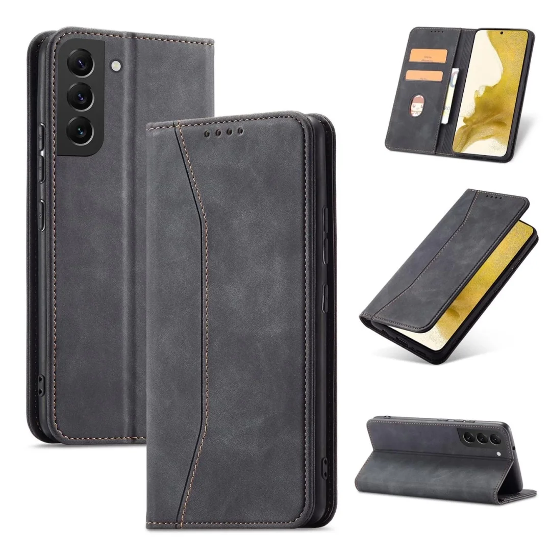 Magnet Fancy Case etui do Samsung Galaxy S22+ (S22 Plus) pokrowiec portfel na karty kartę podstawka czarny - 23