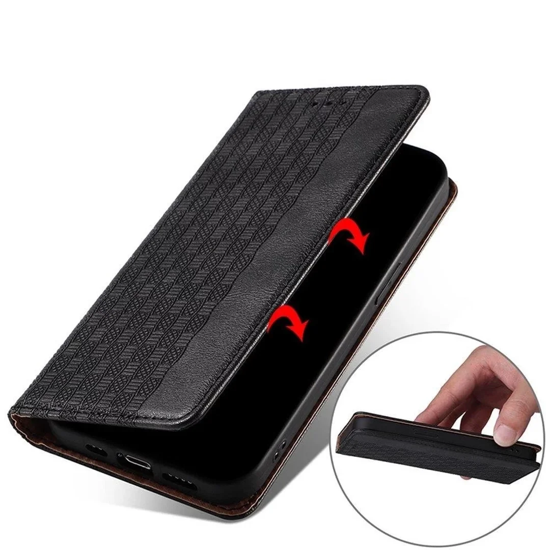 Magnet Strap Case etui do Xiaomi Redmi Note 11 Pro pokrowiec portfel + mini smycz zawieszka czarny - 8