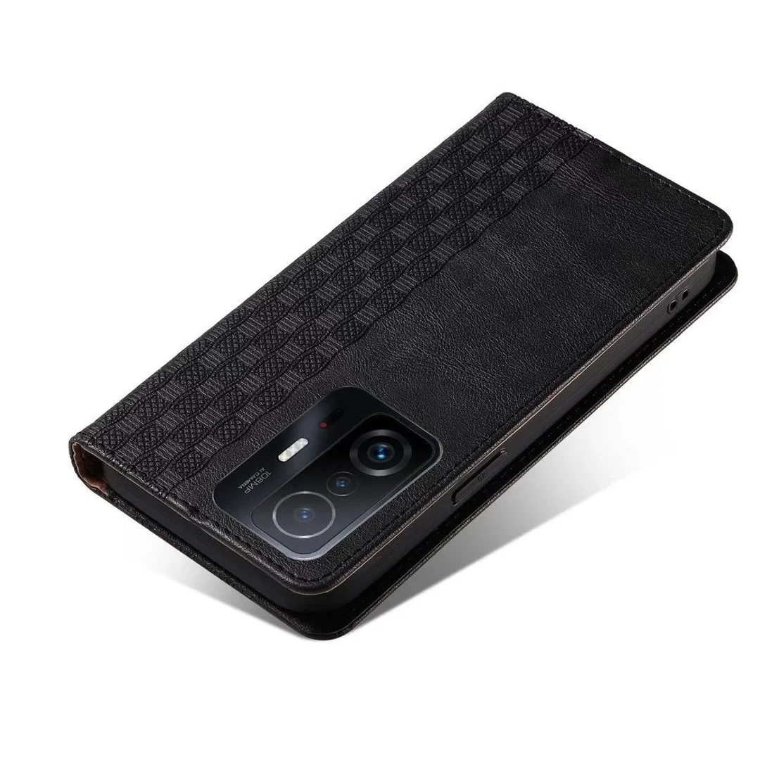 Magnet Strap Case etui do Xiaomi Redmi Note 11 Pro pokrowiec portfel + mini smycz zawieszka czarny - 9