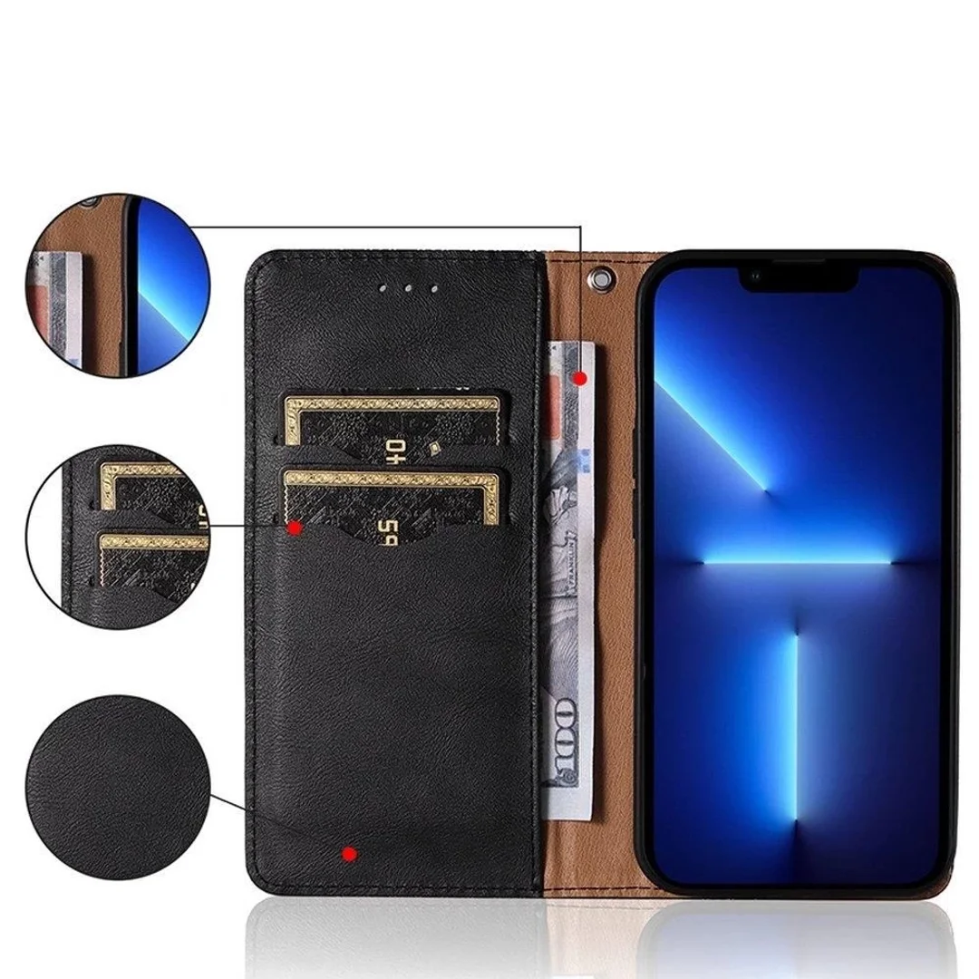 Magnet Strap Case etui do Xiaomi Redmi Note 11 Pro pokrowiec portfel + mini smycz zawieszka czarny - 10