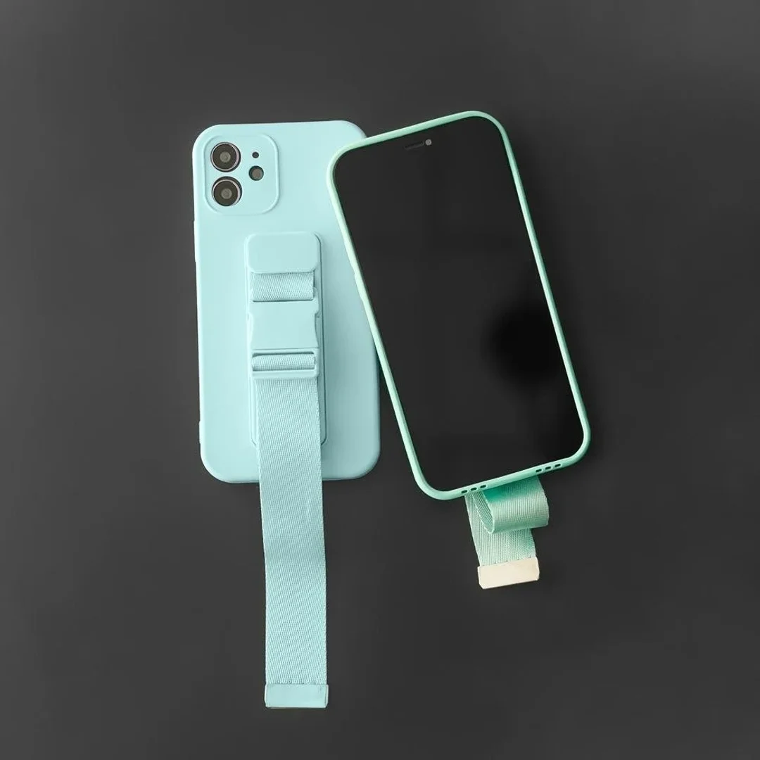 Rope Case silikonowe etui ze smyczą torebka smycz pasek do Samsung Galaxy S21 FE granatowy - 29