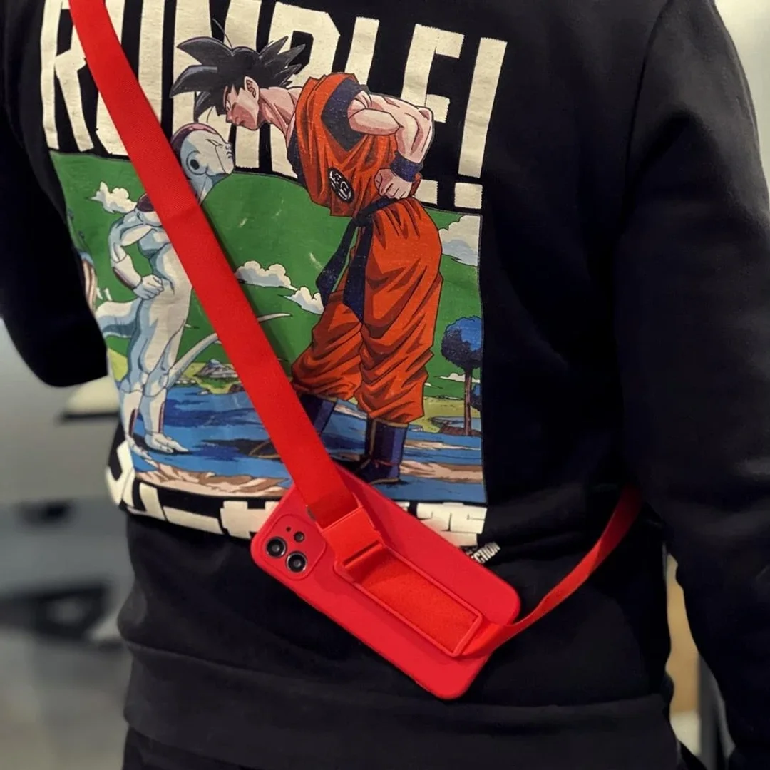 Rope Case silikonowe etui ze smyczą torebka smycz pasek do Samsung Galaxy S21 FE granatowy - 33