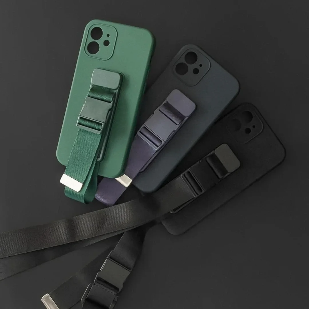 Rope Case silikonowe etui ze smyczą torebka smycz pasek do Samsung Galaxy S21 FE granatowy - 34