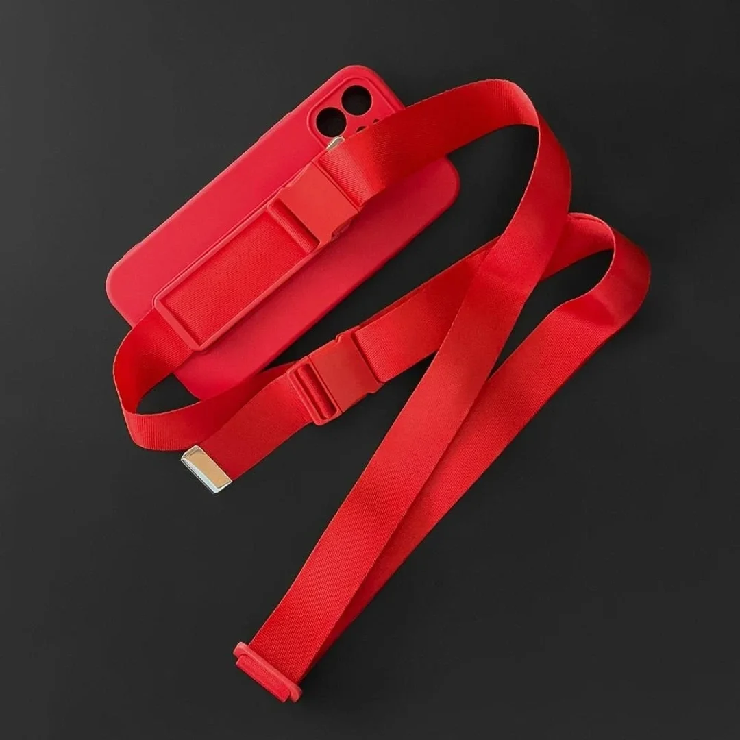 Rope Case silikonowe etui ze smyczą torebka smycz pasek do Samsung Galaxy S21 FE granatowy - 35