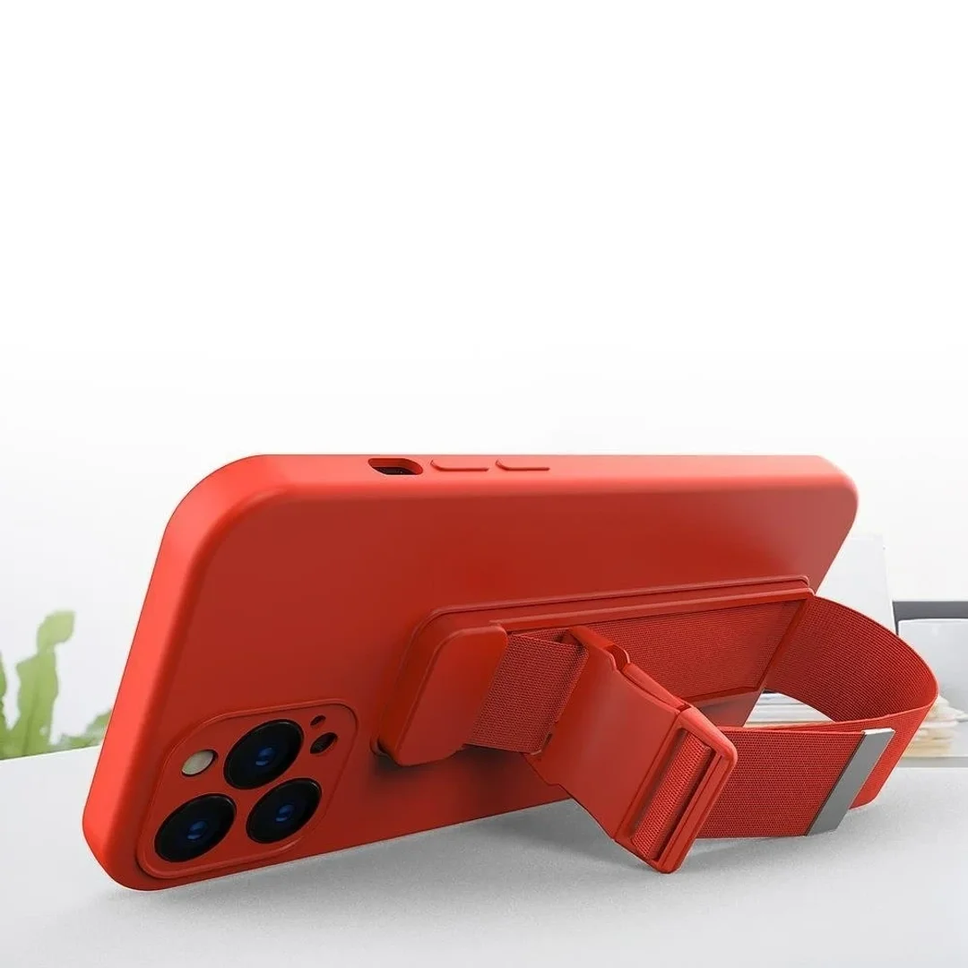 Rope Case silikonowe etui ze smyczą torebka smycz pasek do Samsung Galaxy S21 FE granatowy - 23