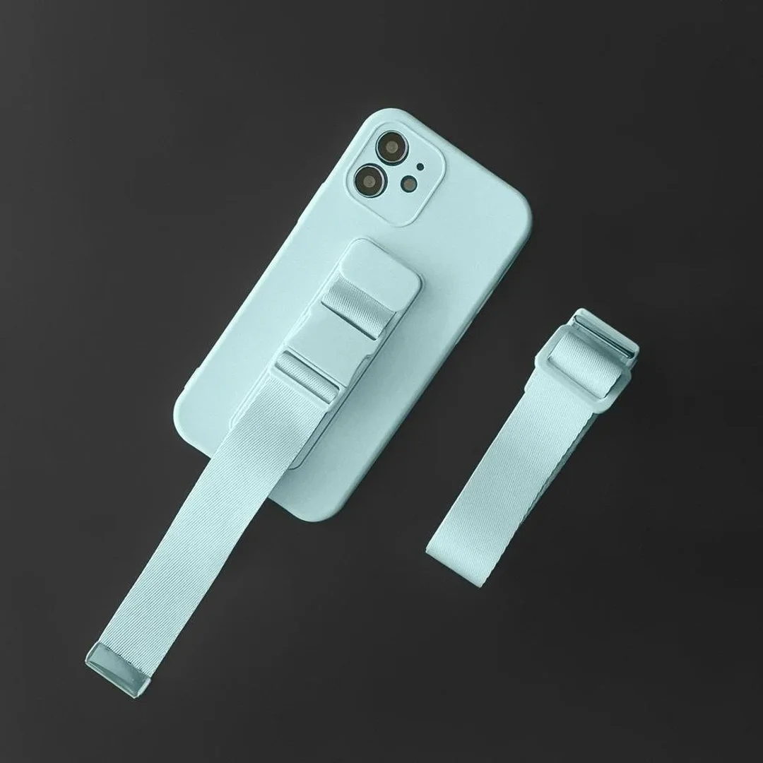 Rope Case silikonowe etui ze smyczą torebka smycz pasek do Samsung Galaxy S21 FE granatowy - 28