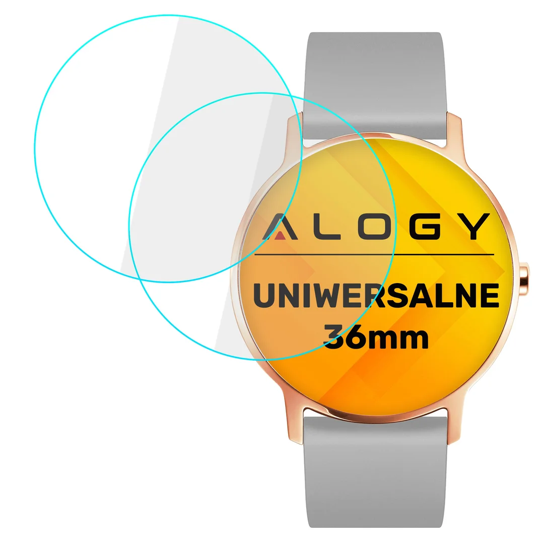 2x Szkło Hartowane na smartwatch watch zegarek uniwersalne 36mm średnica ochronne Alogy Screen Protector Watch+ - 11