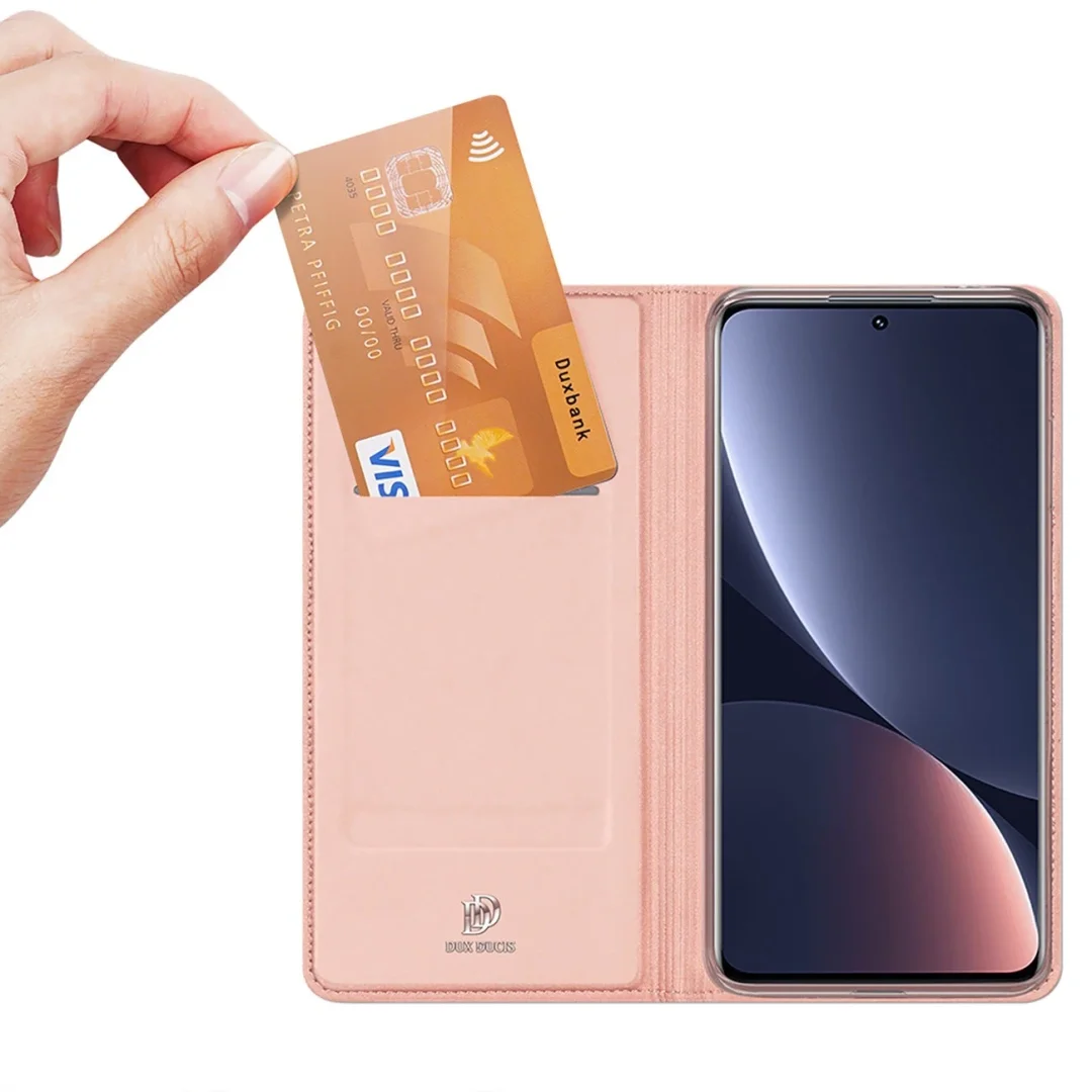 Dux Ducis Skin Pro etui Xiaomi 13 Pro pokrowiec z klapką portfel na kartę podstawka różowe - 2