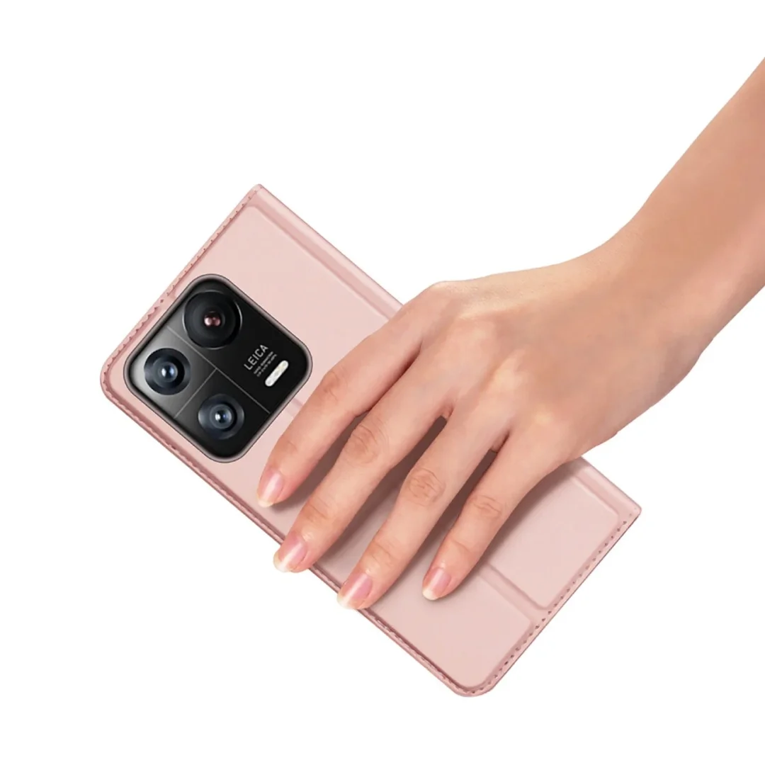 Dux Ducis Skin Pro etui Xiaomi 13 Pro pokrowiec z klapką portfel na kartę podstawka różowe - 8