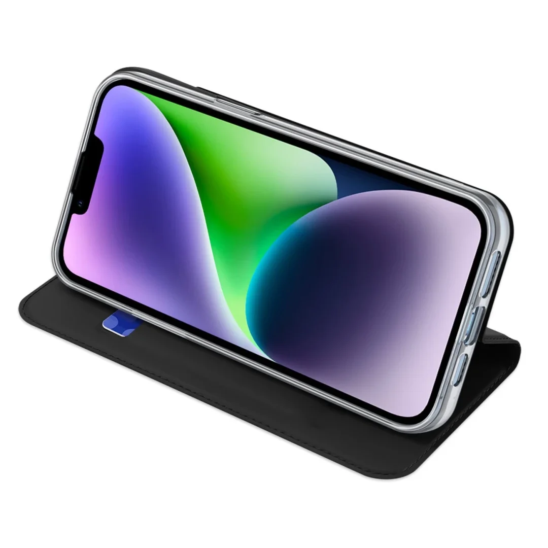 Etui do iPhone 15 Plus pokrowiec z klapką i portfelem Dux Ducis Skin Pro - czarne - 5