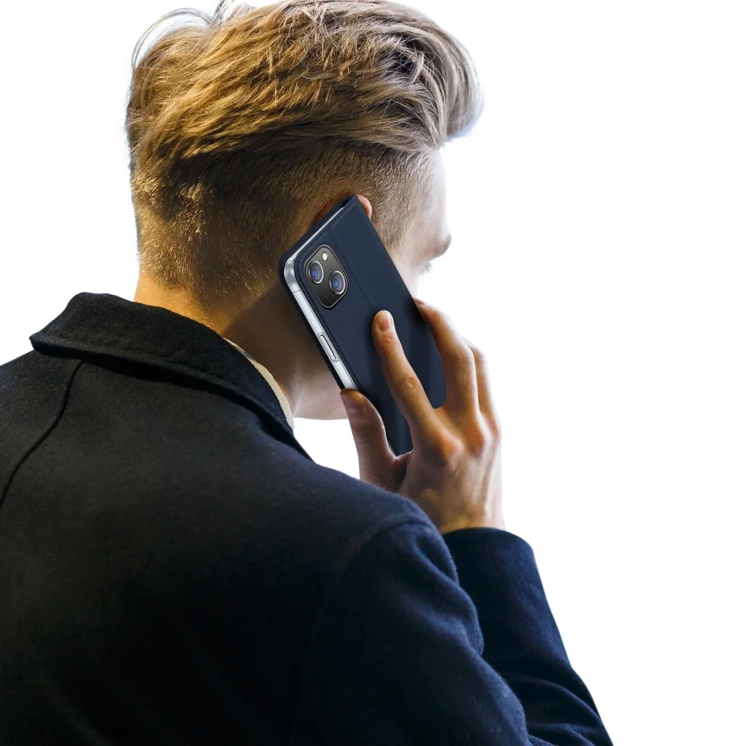 Etui do iPhone 15 Plus pokrowiec z klapką i portfelem Dux Ducis Skin Pro - niebieskie - 10