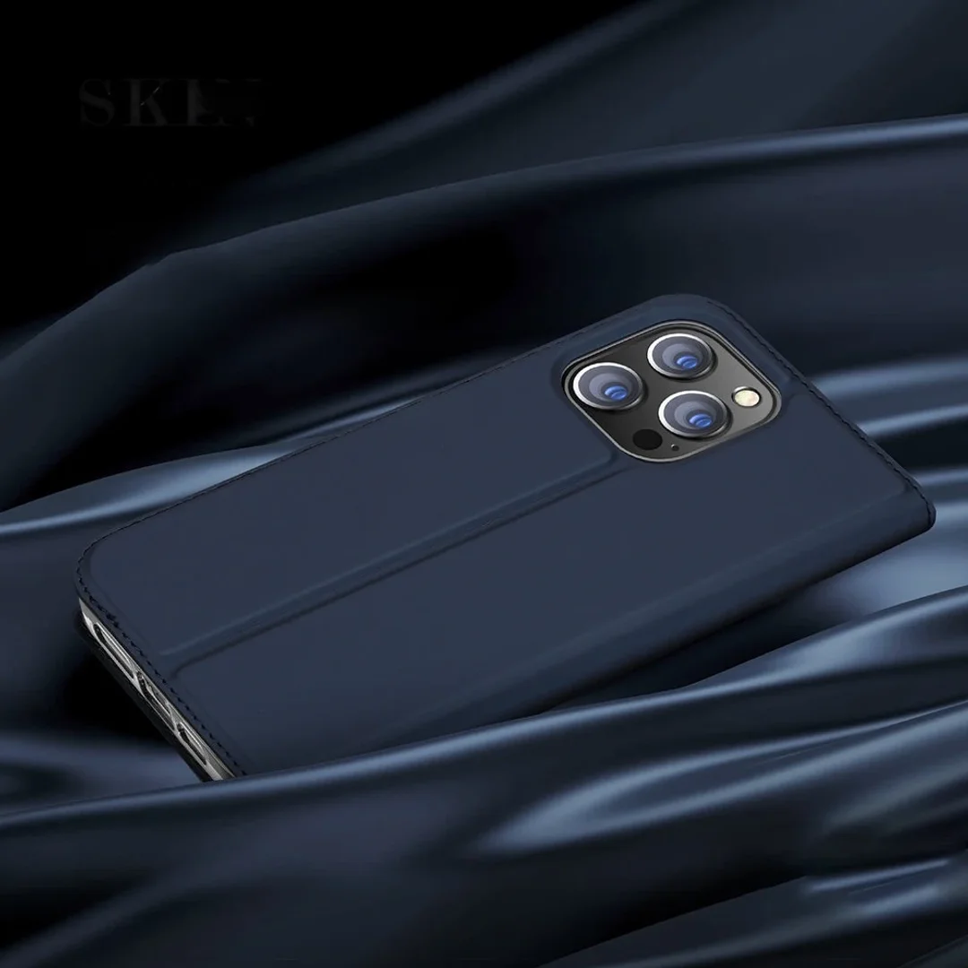 Etui do iPhone 15 Pro pokrowiec z klapką i portfelem Dux Ducis Skin Pro - różowe - 12