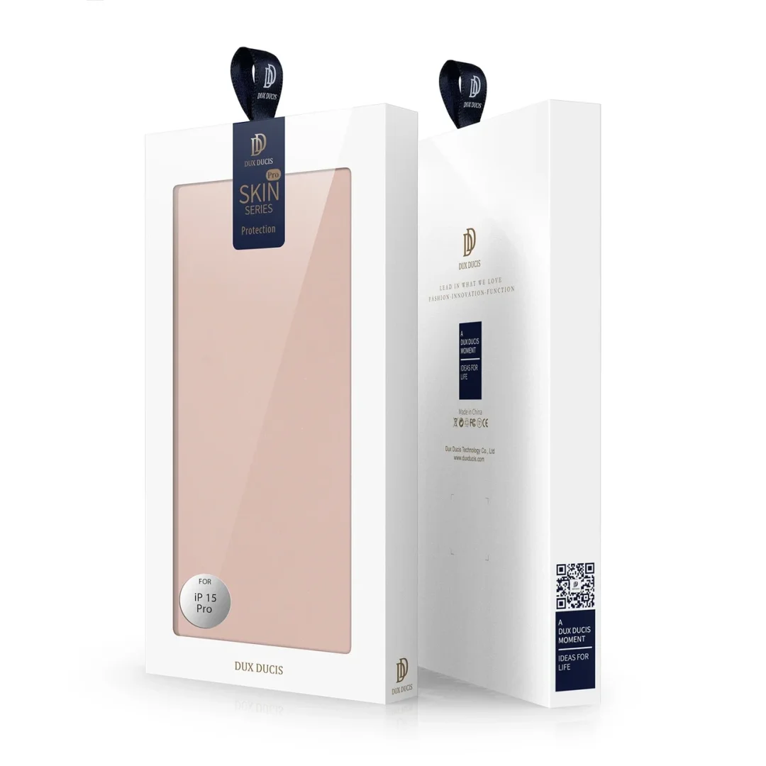 Etui do iPhone 15 Pro pokrowiec z klapką i portfelem Dux Ducis Skin Pro - różowe - 10