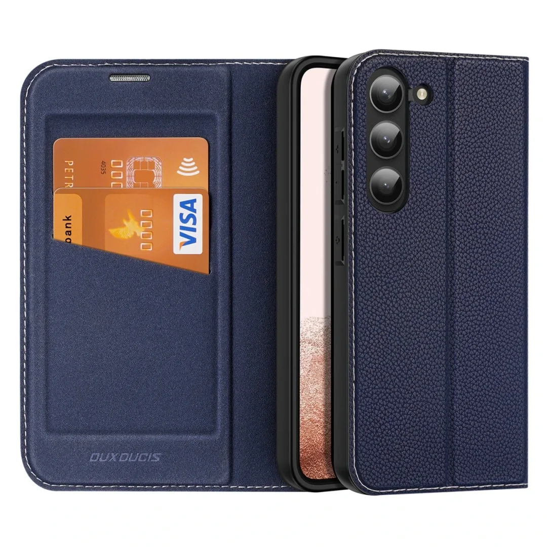Etui ochronne Dux Ducis Skin X2 do Samsung Galaxy S23+ pokrowiec z klapką portfel podstawka niebieskie - 1