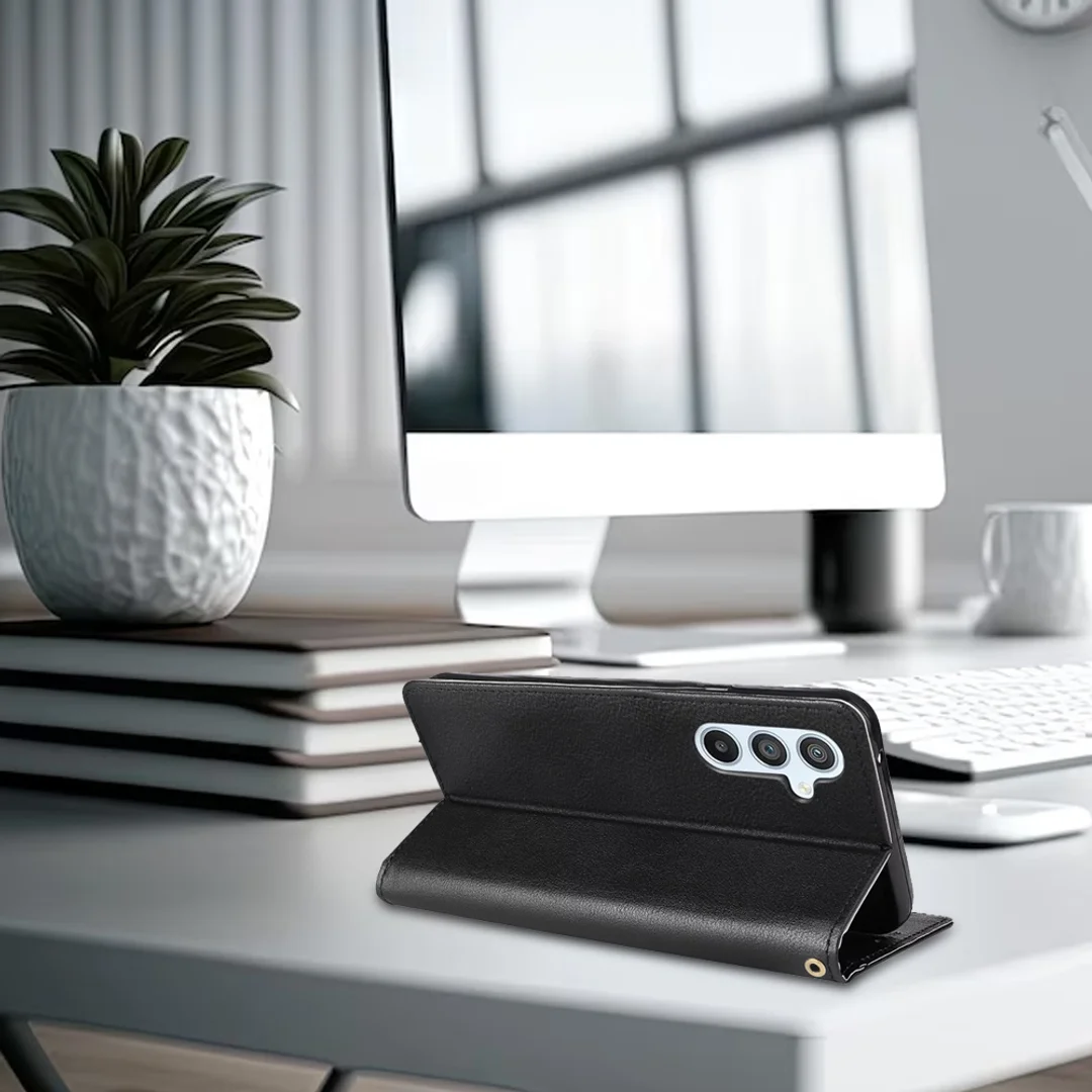 Etui ochronne z klapką skórzany portfel Alogy Wallet Case obudowa na telefon do Samsung Galaxy A34 5G Czarne - 4