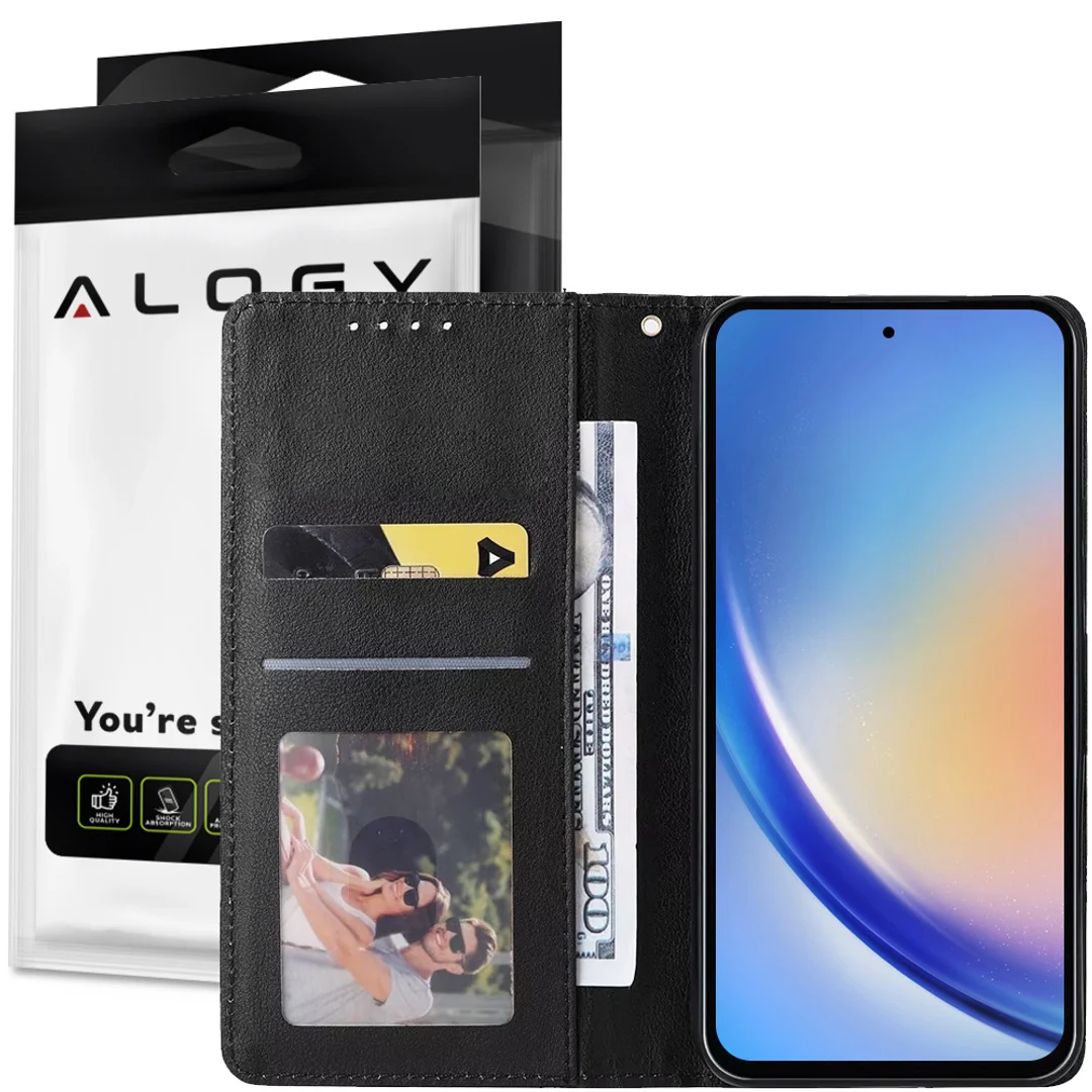 Etui ochronne z klapką skórzany portfel Alogy Wallet Case obudowa na telefon do Samsung Galaxy A54 5G Czarne - 11