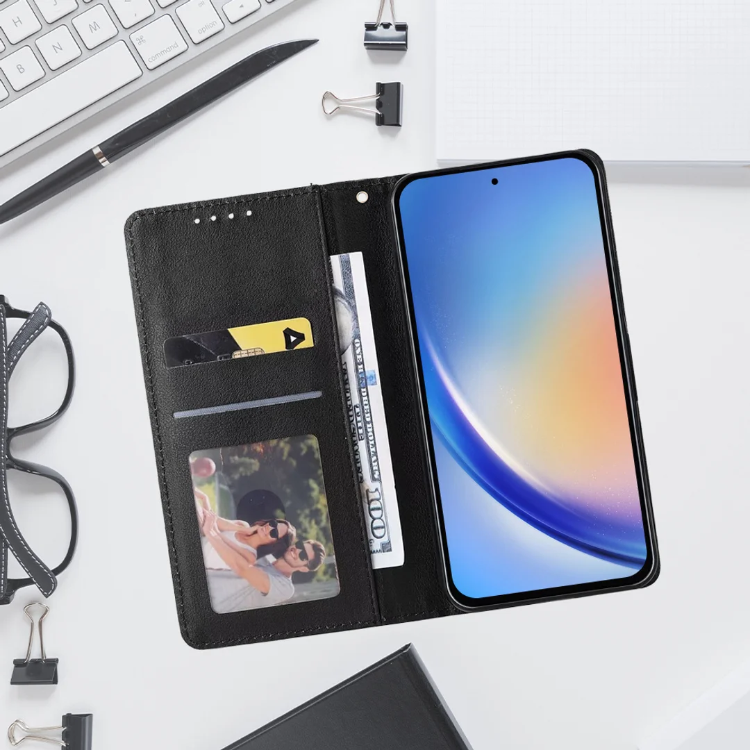 Etui ochronne z klapką skórzany portfel Alogy Wallet Case obudowa na telefon do Samsung Galaxy A54 5G Czarne - 6