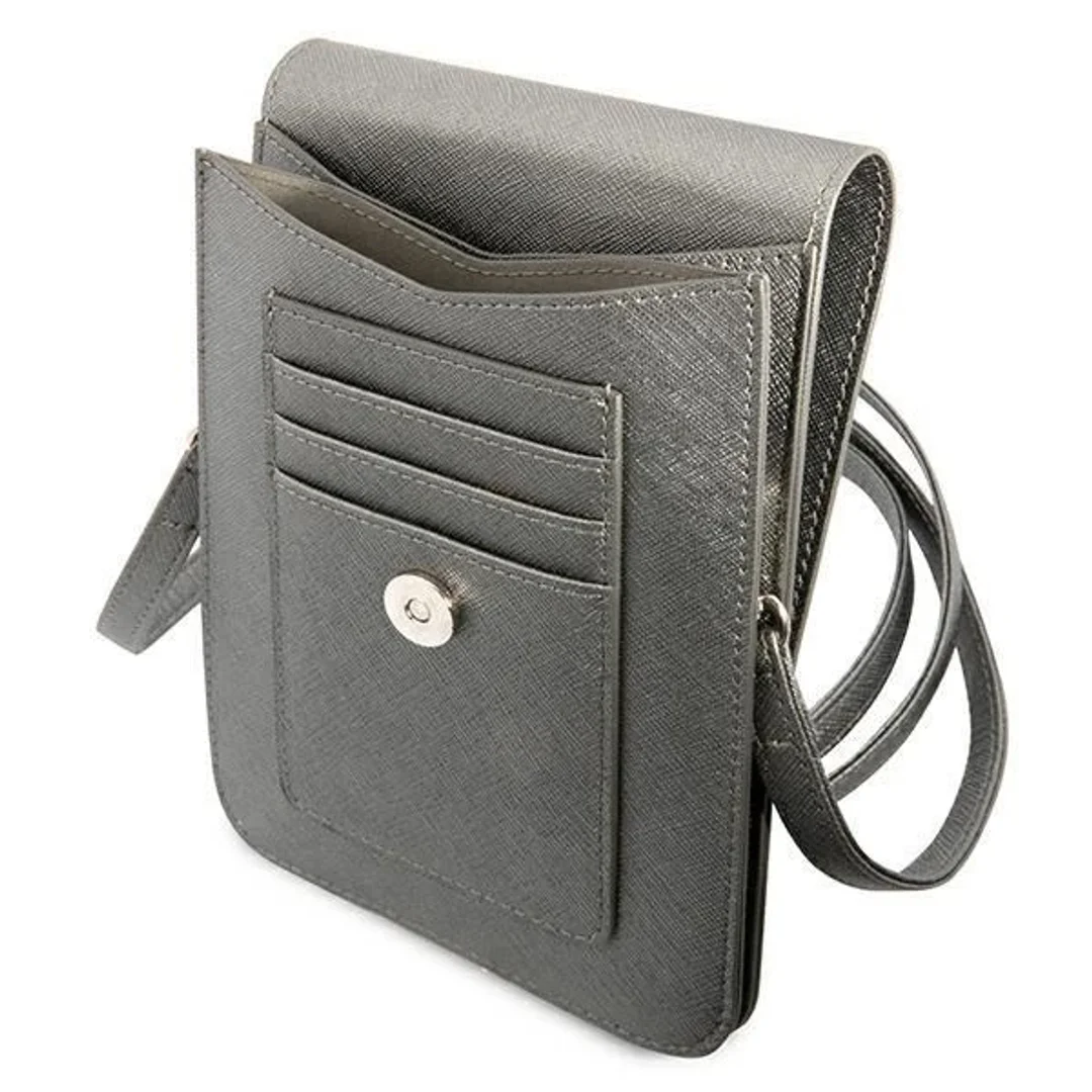 Guess Torebka GUWBSATMGR szary/grey Saffiano Triangle - 4