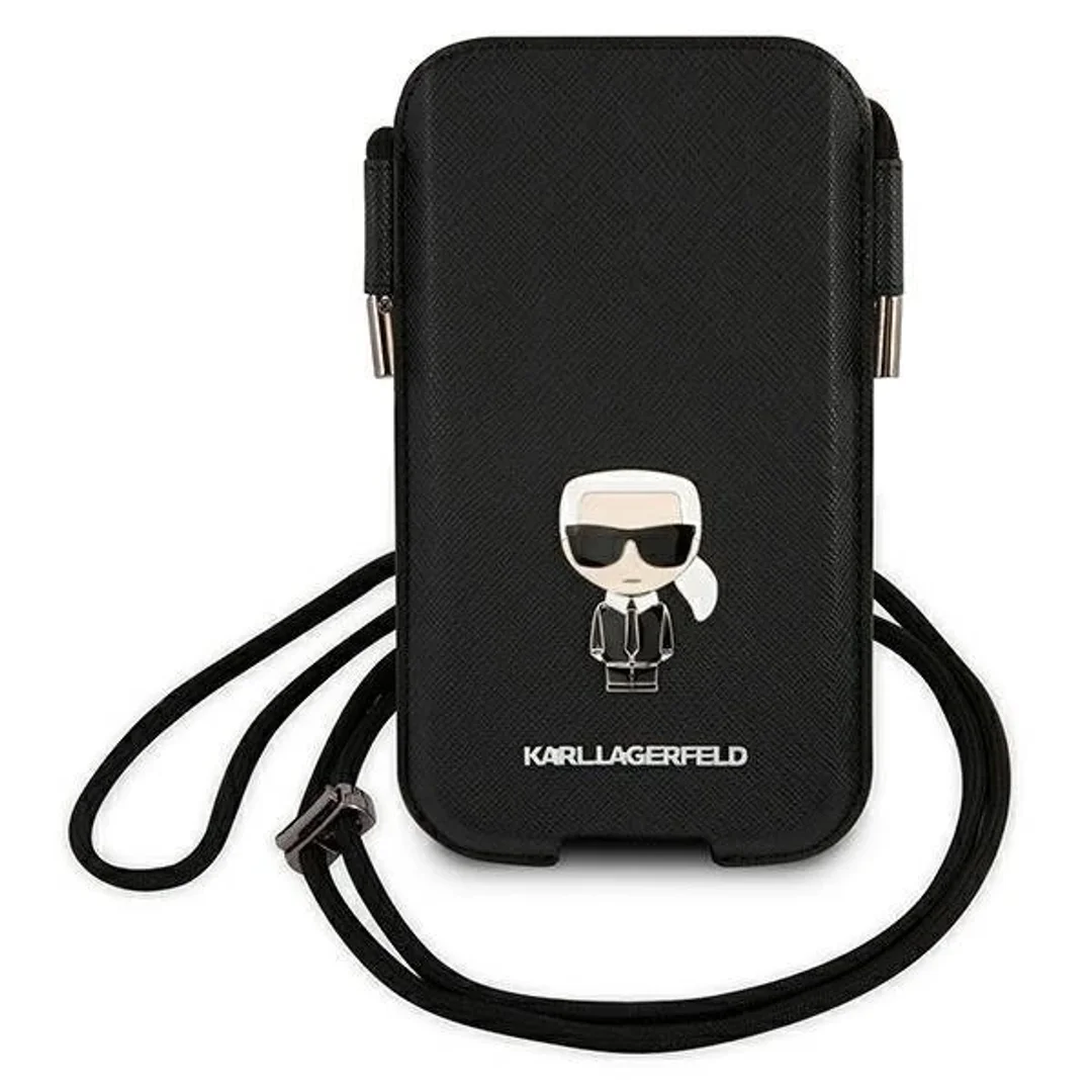 Karl Lagerfeld Torebka KLHCP12LOPHKMK 6,7" czarny/black hardcase Saffiano Ikonik Kar`s - 2