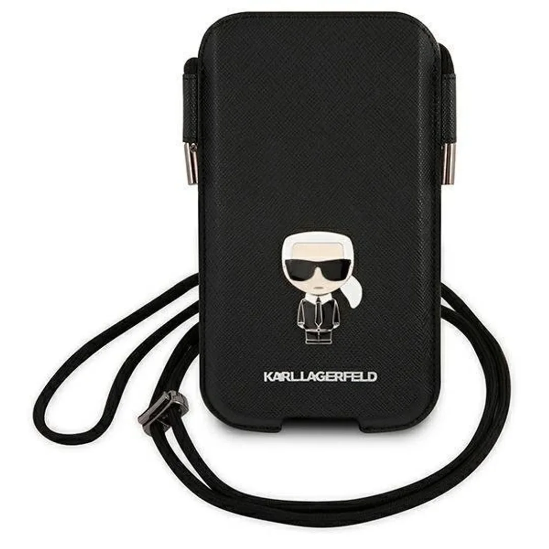 Karl Lagerfeld Torebka KLHCP12MOPHKMK 6,1" czarny/black hardcase Saffiano Ikonik Karl`s - 2