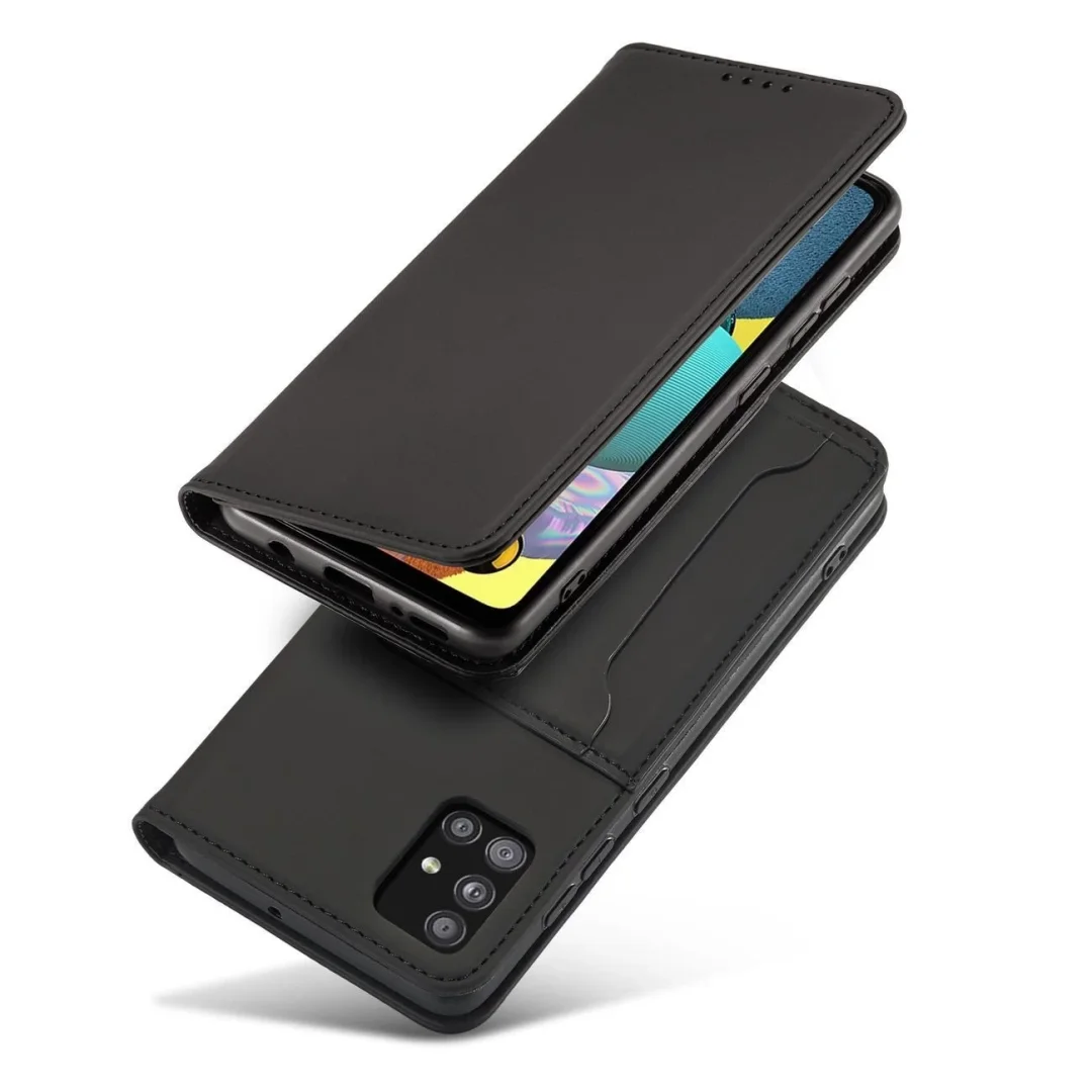 Magnet Card Case etui do Samsung Galaxy A12 5G pokrowiec portfel na karty kartę podstawka czarny - 2
