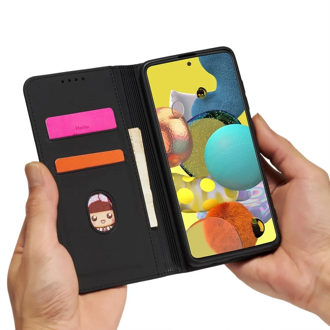 Magnet Card Case etui do Samsung Galaxy A12 5G pokrowiec portfel na karty kartę podstawka czarny - 11