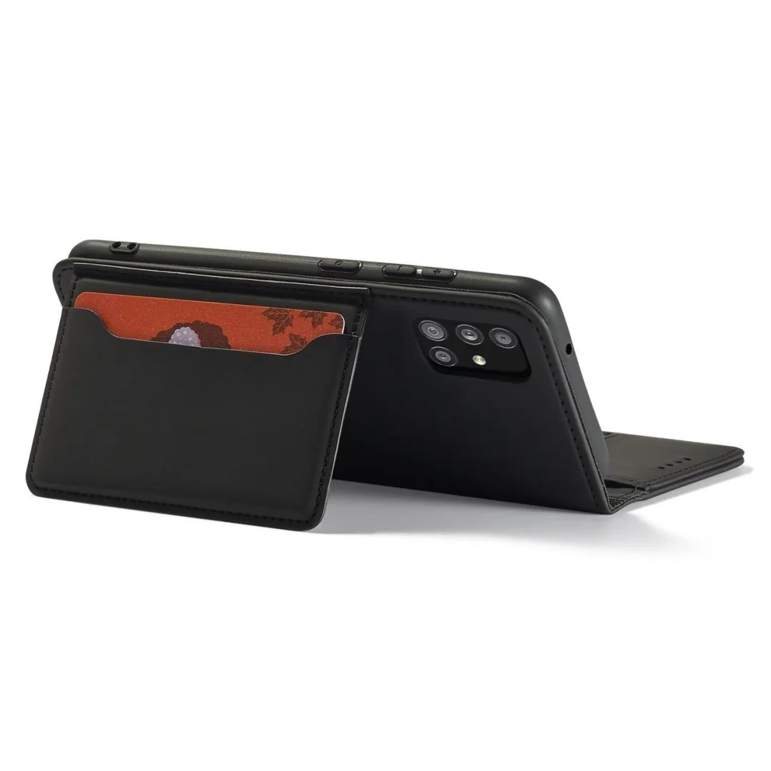 Magnet Card Case etui do Samsung Galaxy A12 5G pokrowiec portfel na karty kartę podstawka czarny - 12