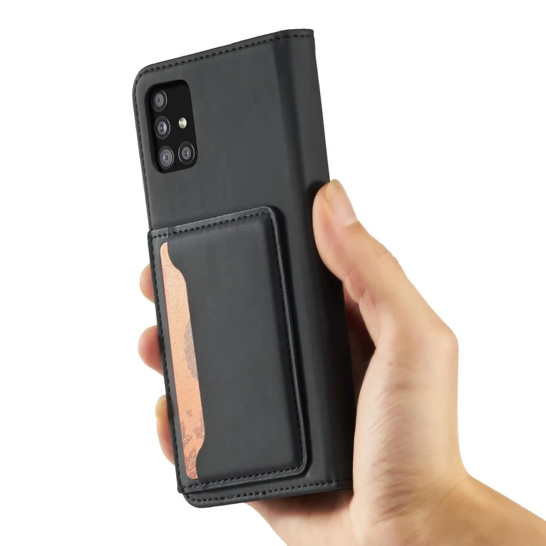 Magnet Card Case etui do Samsung Galaxy A12 5G pokrowiec portfel na karty kartę podstawka czarny - 13