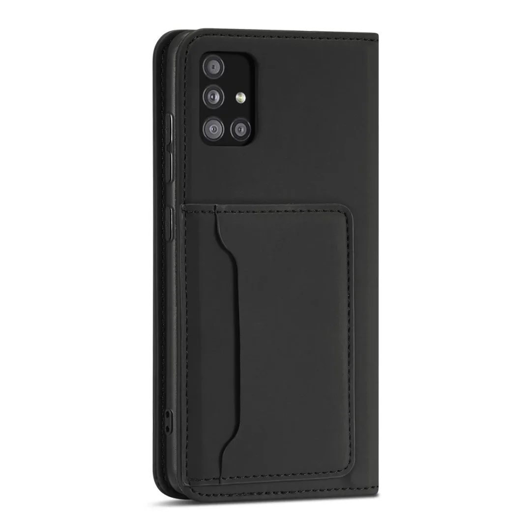 Magnet Card Case etui do Samsung Galaxy A12 5G pokrowiec portfel na karty kartę podstawka czarny - 6