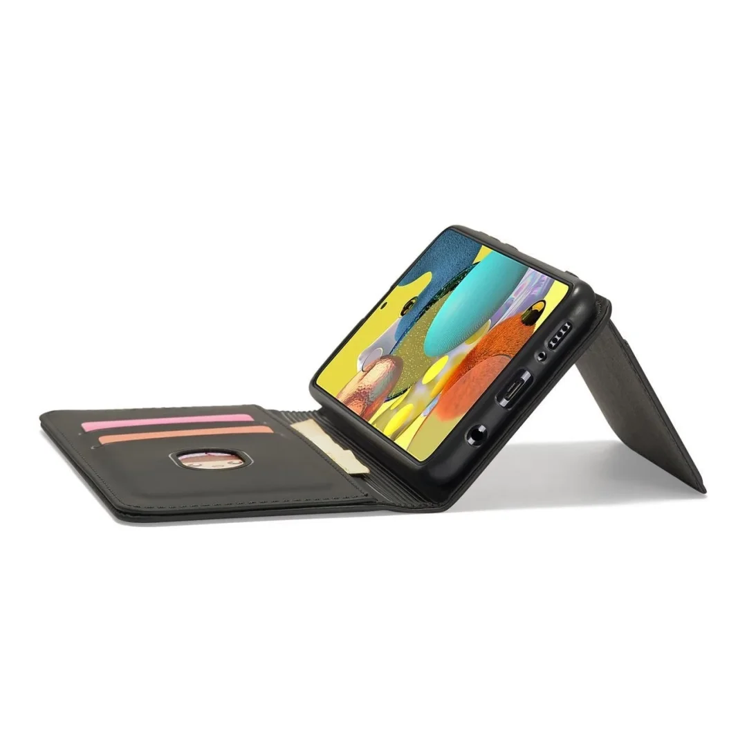 Magnet Card Case etui do Samsung Galaxy A12 5G pokrowiec portfel na karty kartę podstawka czarny - 9