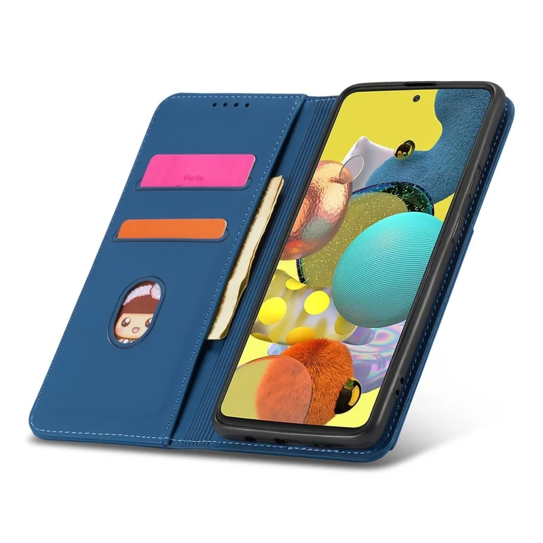 Magnet Card Case etui do Samsung Galaxy A12 5G pokrowiec portfel na karty kartę podstawka niebieski - 11