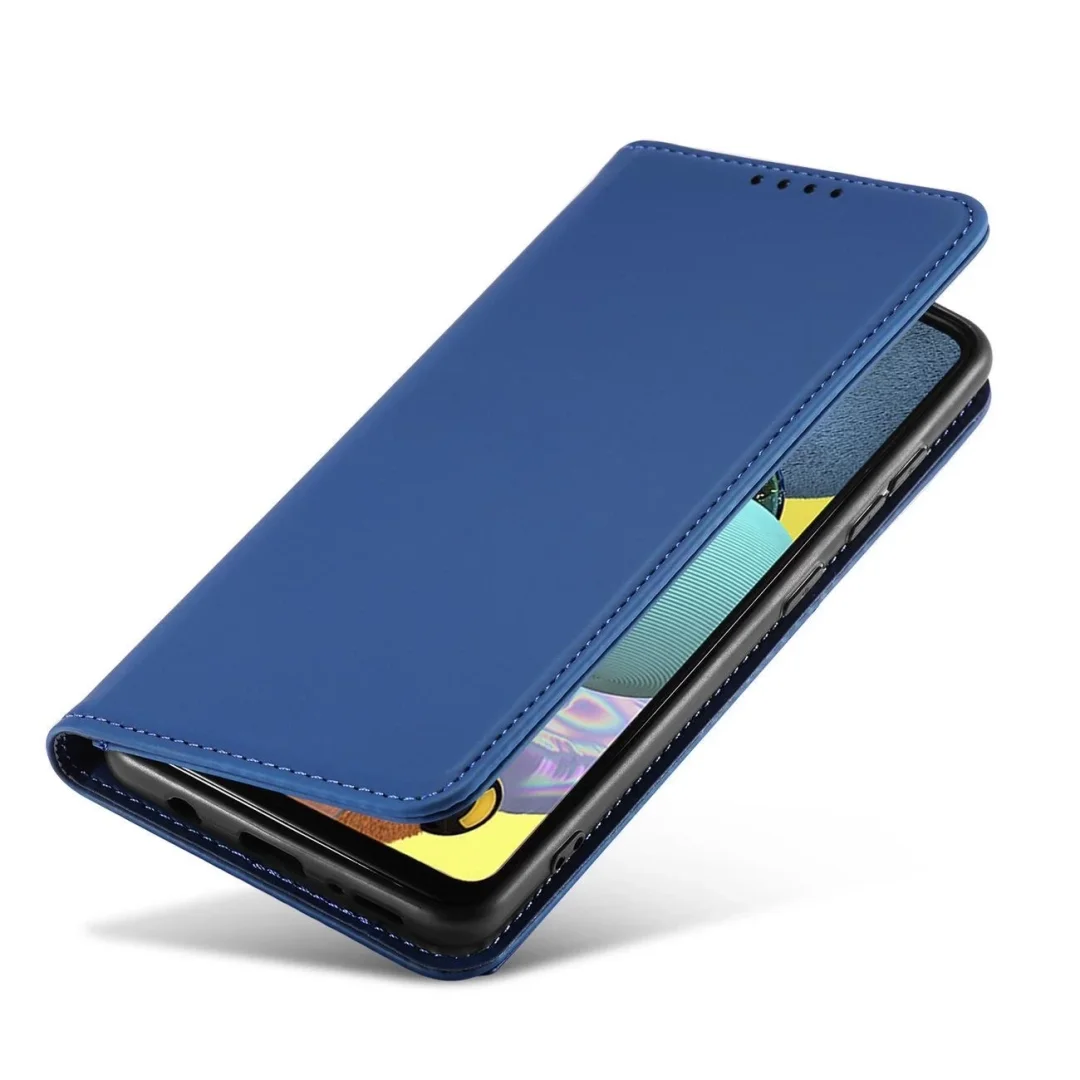 Magnet Card Case etui do Samsung Galaxy A12 5G pokrowiec portfel na karty kartę podstawka niebieski - 8