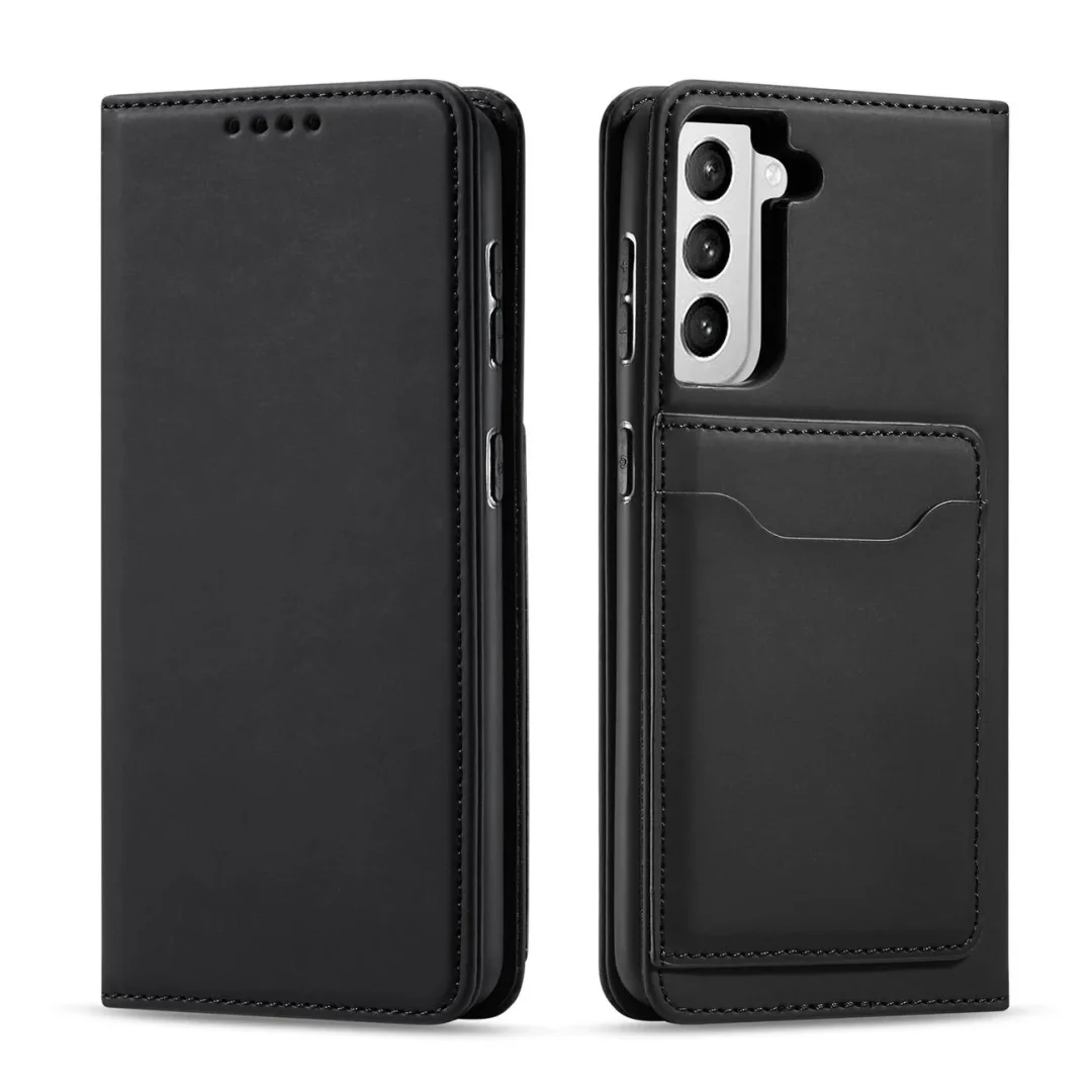 Magnet Card Case etui do Samsung Galaxy S22+ (S22 Plus) pokrowiec portfel na karty kartę podstawka czarny - 1