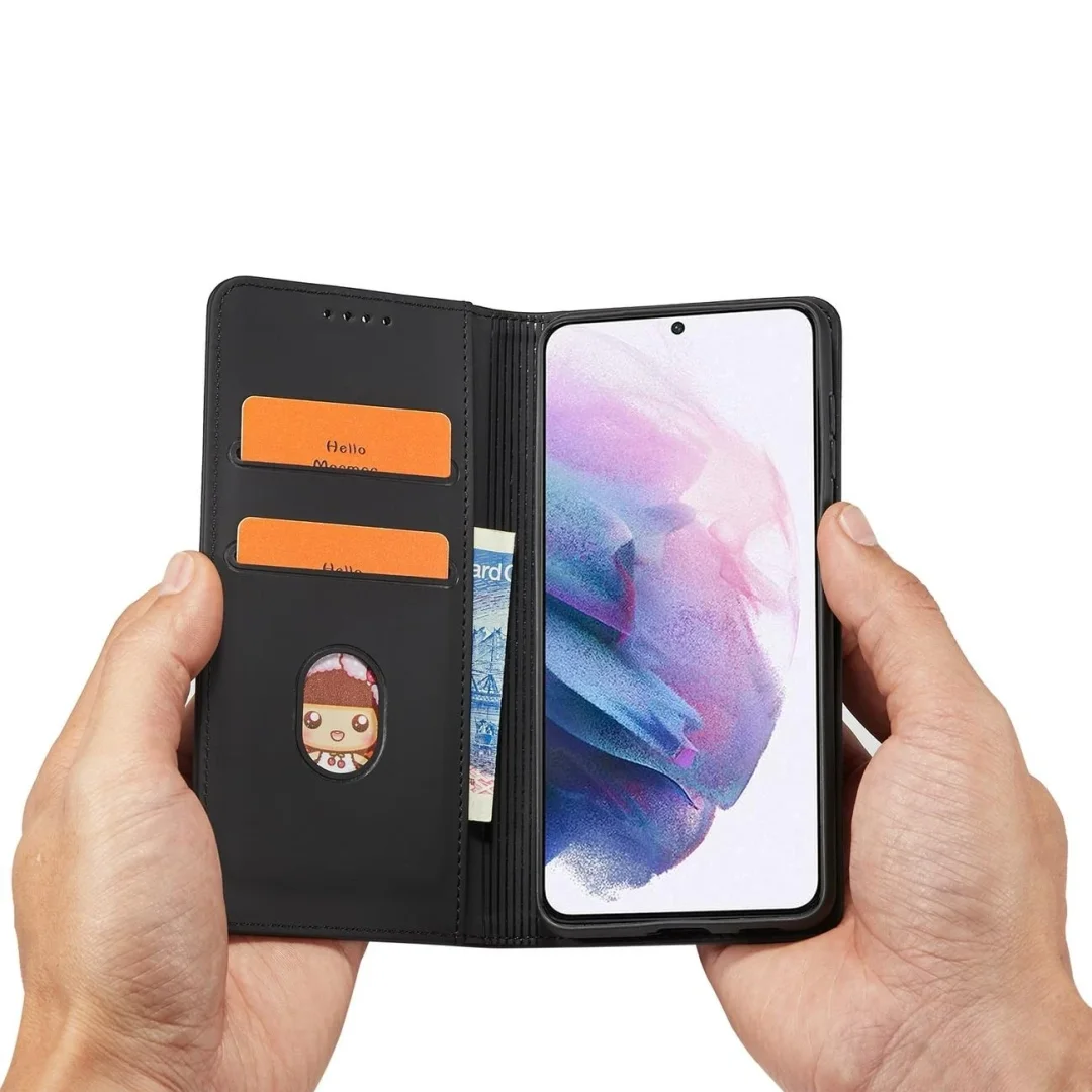 Magnet Card Case etui do Samsung Galaxy S22+ (S22 Plus) pokrowiec portfel na karty kartę podstawka czarny - 10
