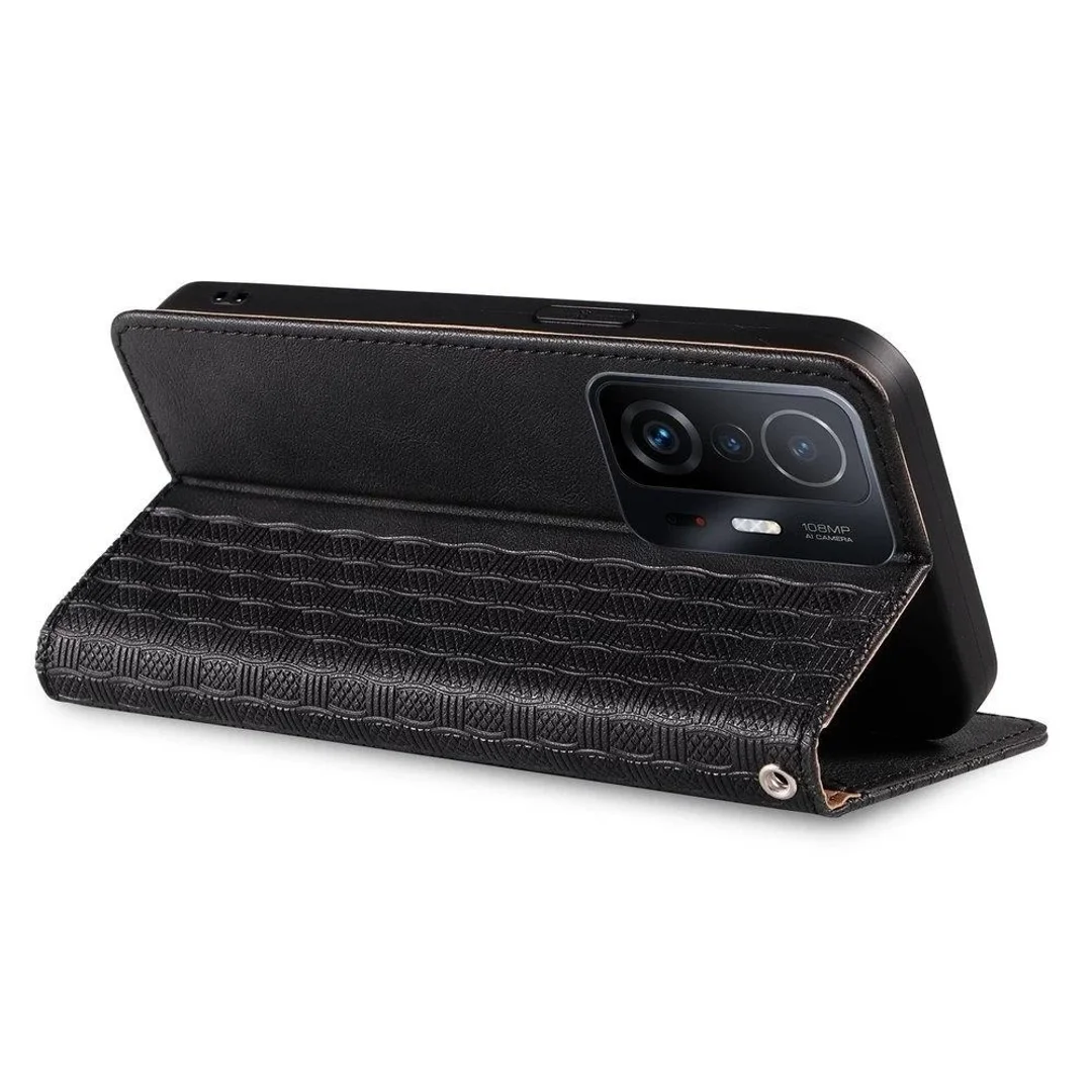 Magnet Strap Case etui do Xiaomi Redmi Note 11 Pro pokrowiec portfel + mini smycz zawieszka czarny - 2