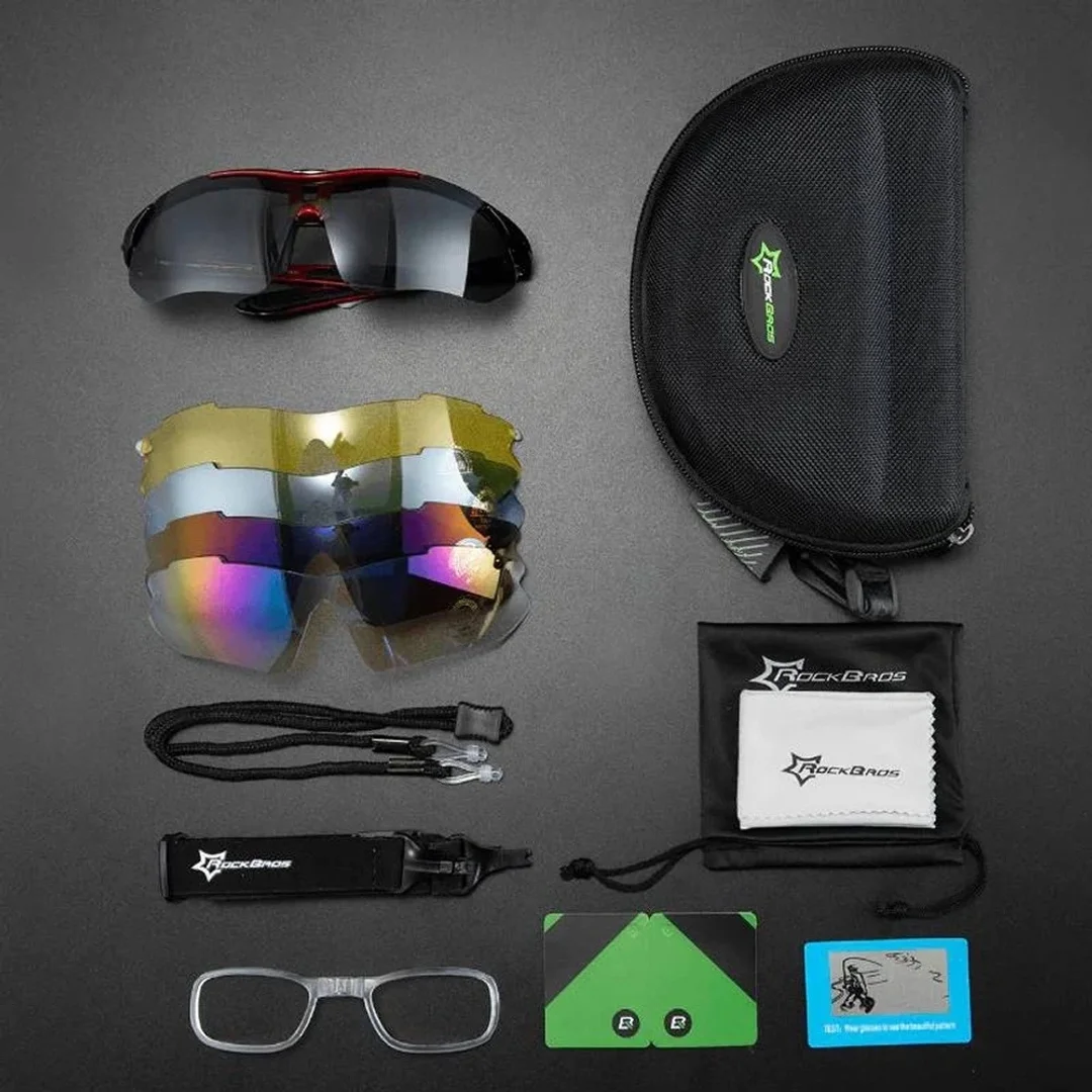 Okulary rowerowe Rockbros 10141 fotochromowe UV400 - czerwone - 5
