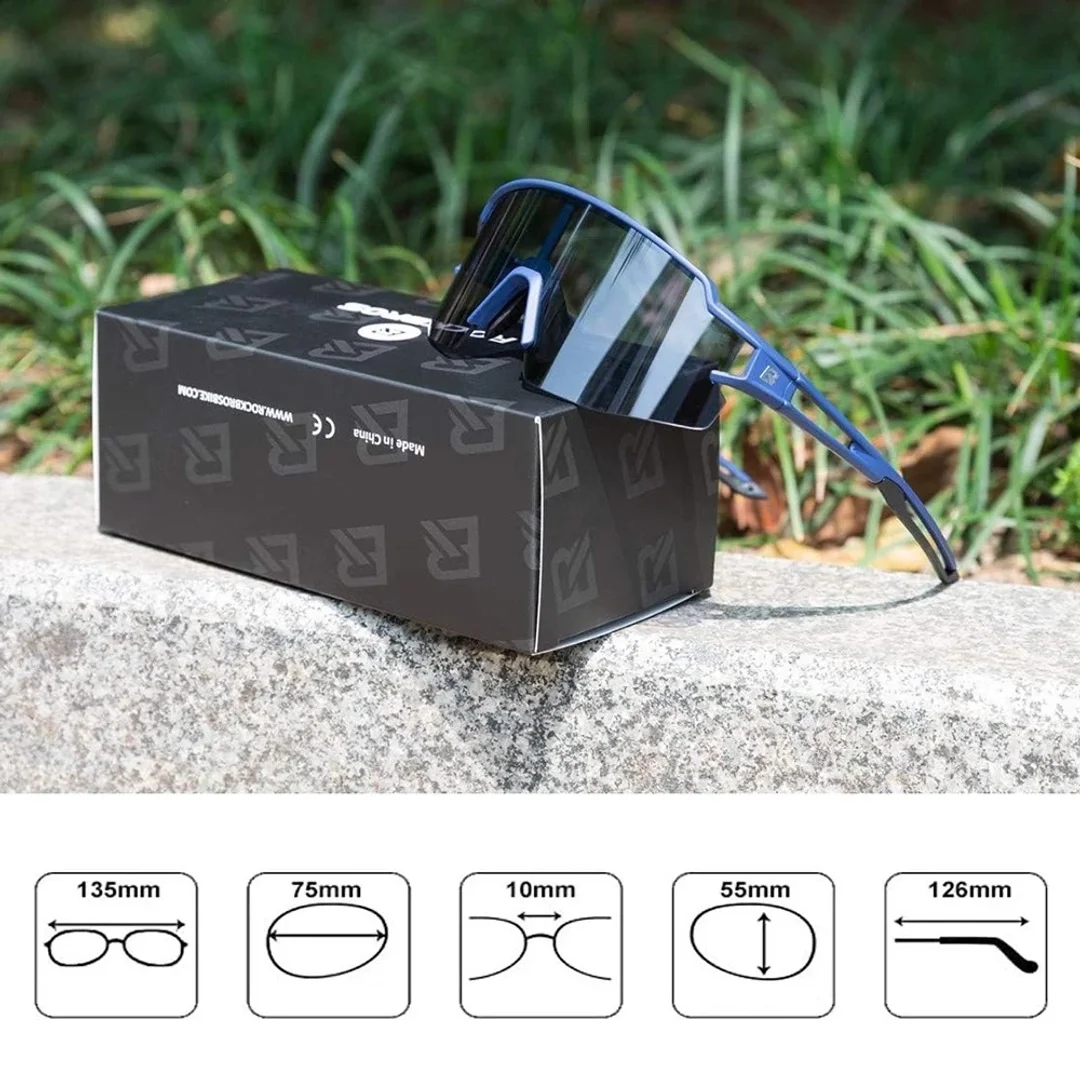 Okulary rowerowe Rockbros 10174 fotochromowe UV400 - niebieskie - 3