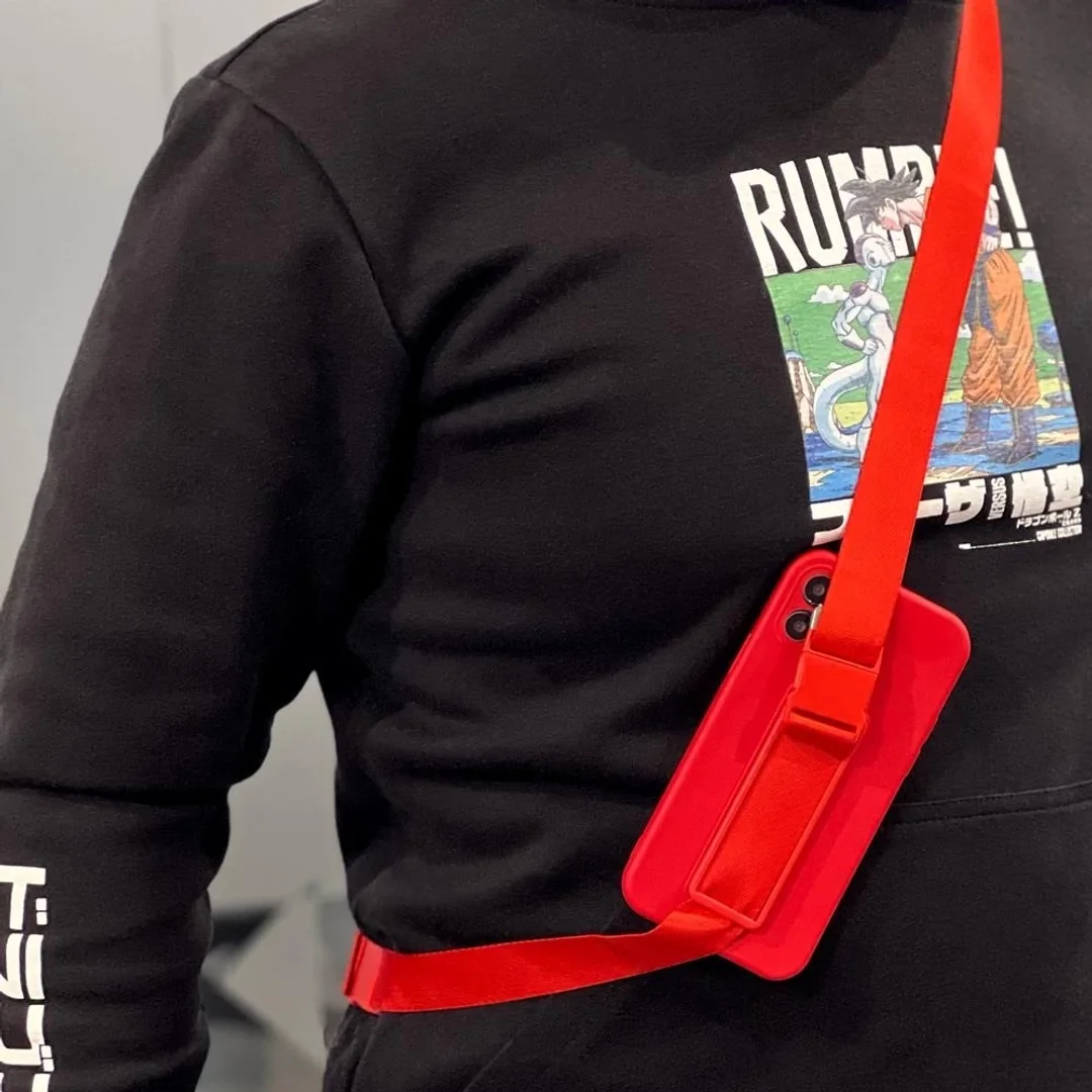 Rope Case silikonowe etui ze smyczą torebka smycz pasek do Samsung Galaxy S22 Ultra czerwony - 16