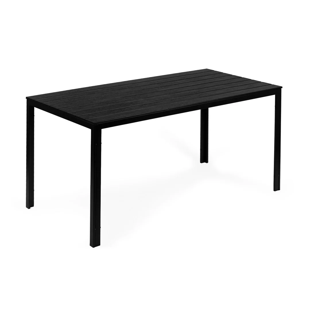Stół ogrodowy 6-osobowy 156x78 cm polywood meble na taras czarny MultiGarden