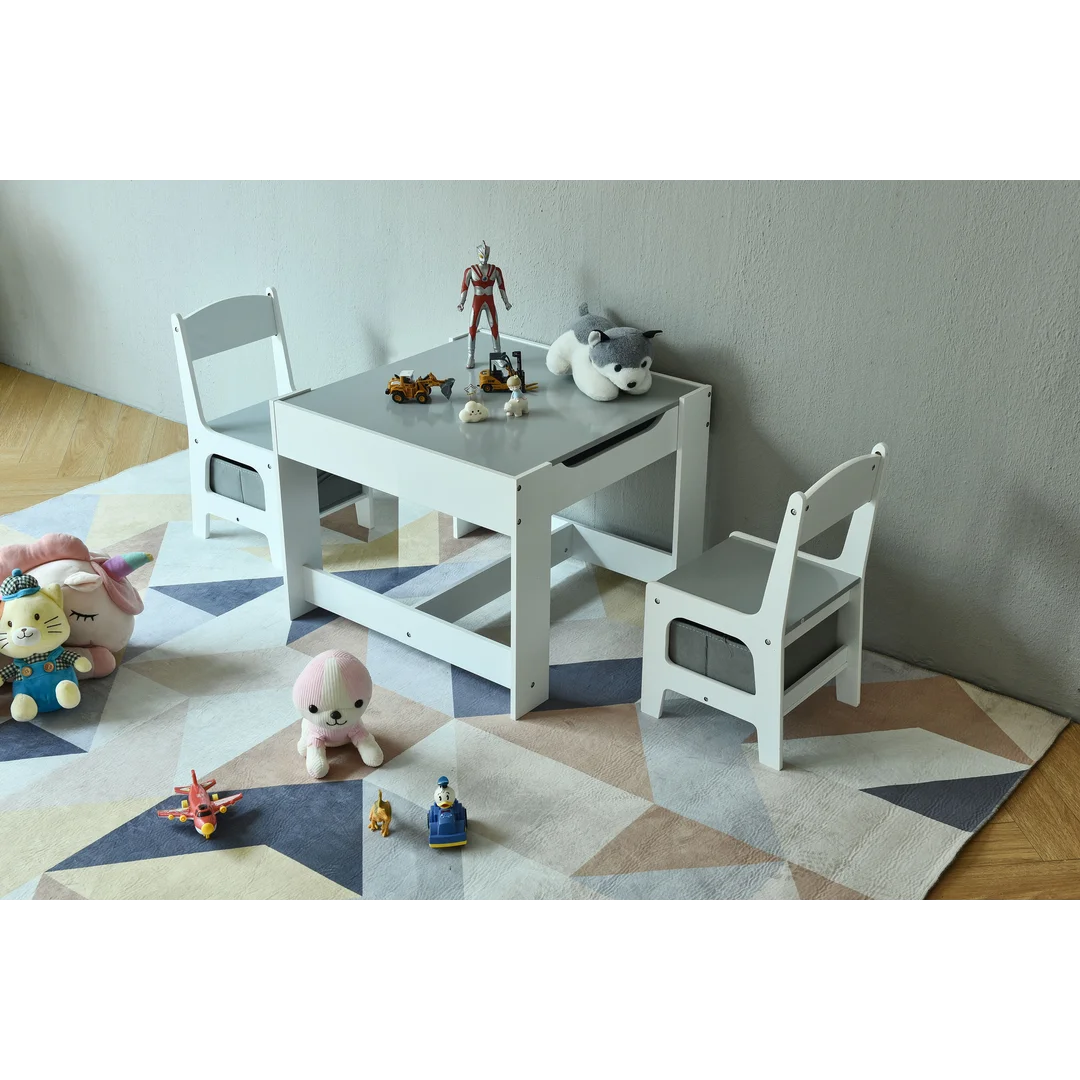 Meble dla dzieci zestaw drewniany stół + 2 krzesła ECOTOYS