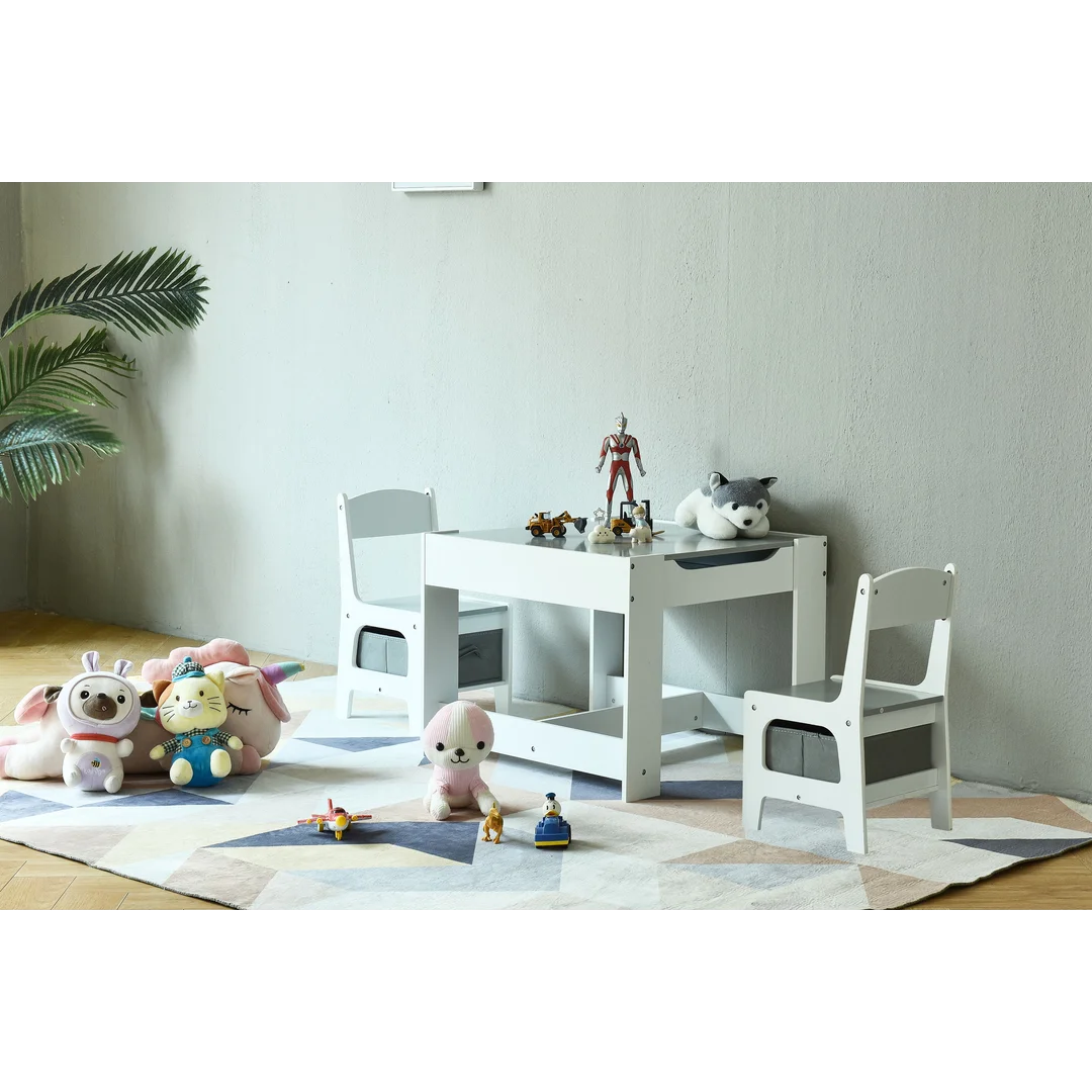 Meble dla dzieci zestaw drewniany stół + 2 krzesła ECOTOYS