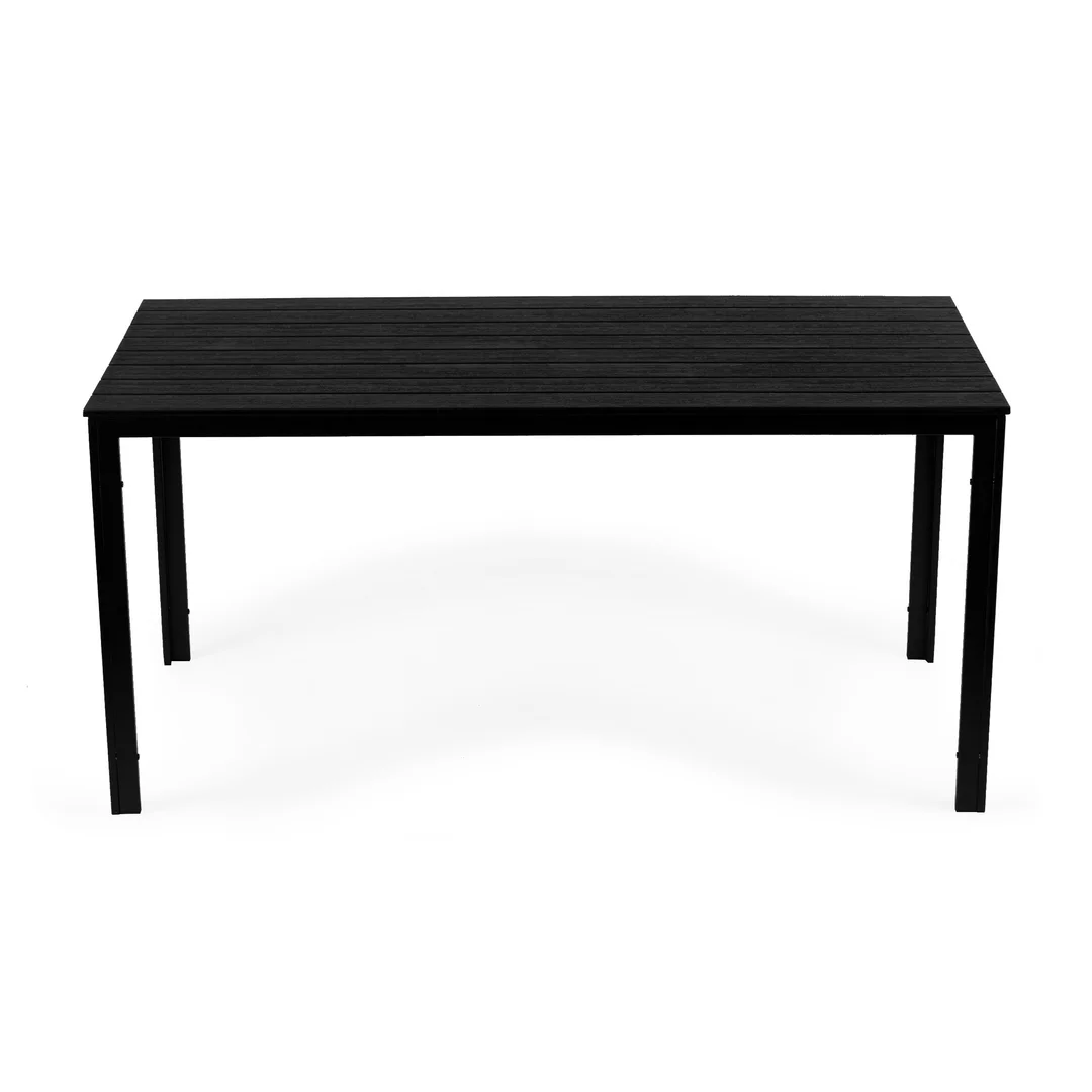 Stół ogrodowy 6-osobowy 156x78 cm polywood meble na taras czarny MultiGarden