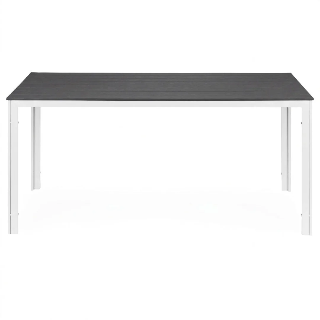 Stół ogrodowy 6-osobowy 156x78 cm polywood meble na taras szare białe MultiGarden