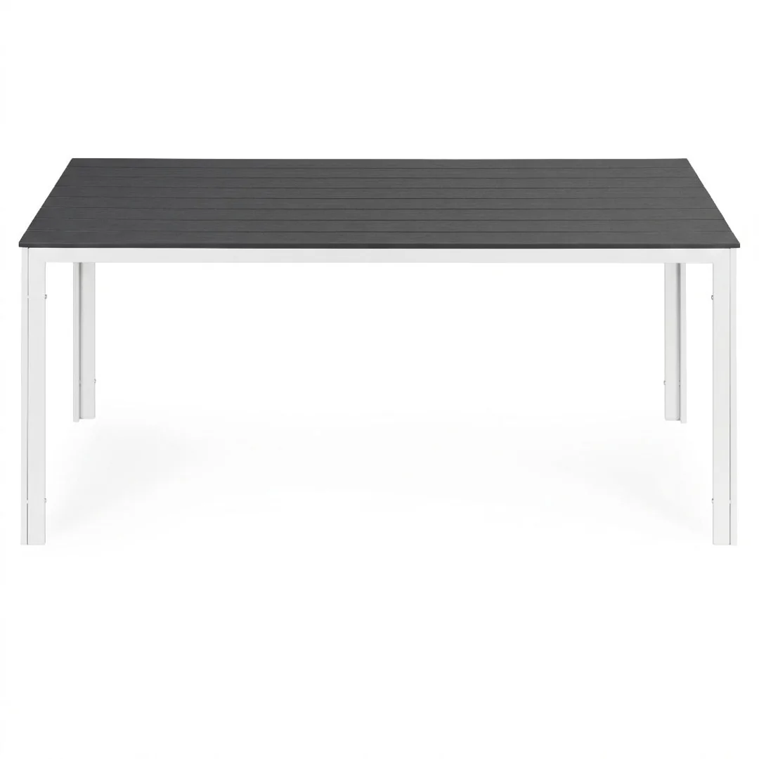 Stół ogrodowy 6-osobowy 156x78 cm polywood meble na taras szare białe MultiGarden