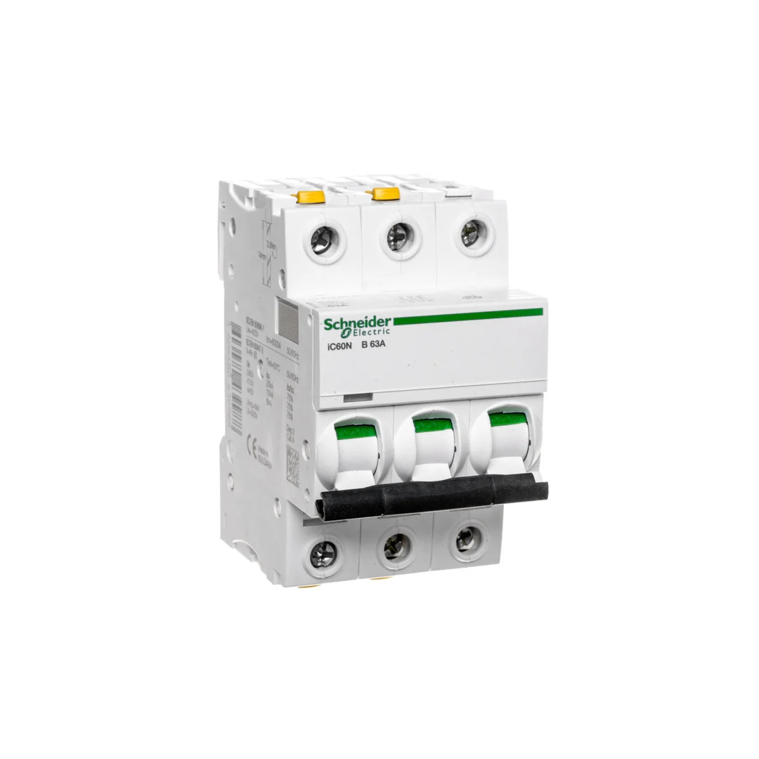 Wyłącznik nadprądowy 3P B 63A 6kA AC iC60N-B63-3 Acti9 A9F03363