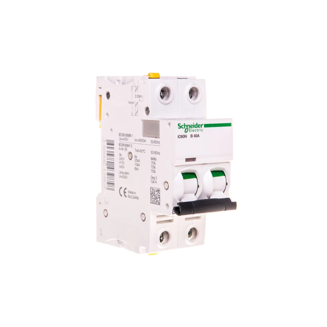 Wyłącznik nadprądowy 2P B 40A 6kA AC iC60N-B40-2 Acti9 A9F03240