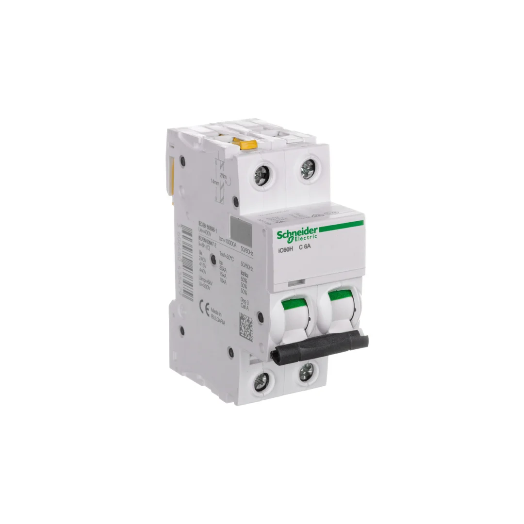 Wyłącznik nadprądowy 2P C 6A 10kA AC iC60H-C6-2 Acti9 A9F07206