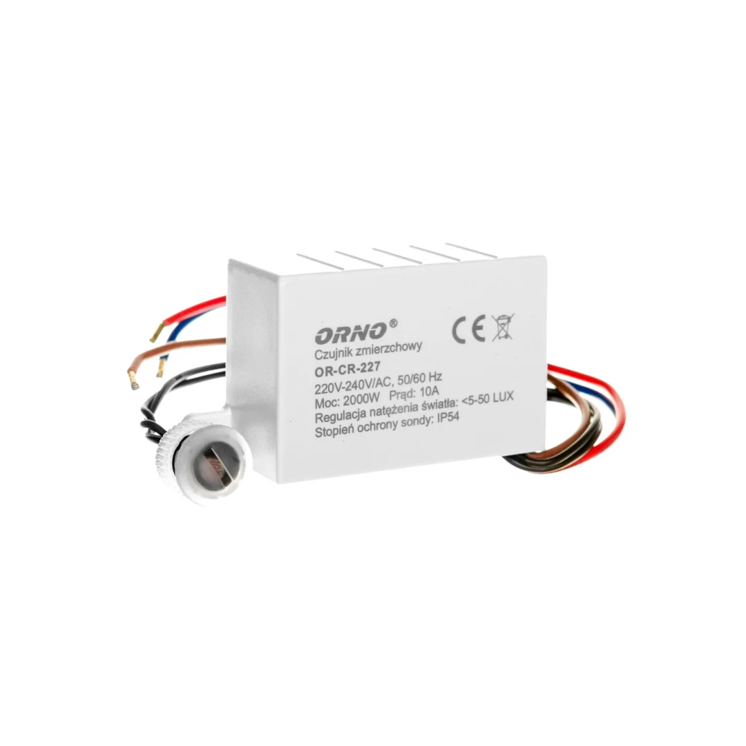 Wyłącznik zmierzchowy z czujnikiem 10A 230V 5-50lx OR-CR-227