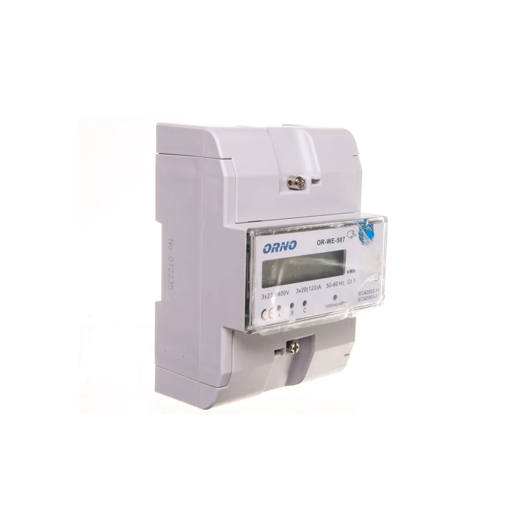 Licznik energii elektrycznej 3-fazowy 3x20 /120A 3x230/V wyświetlacz LCD OR-WE-507